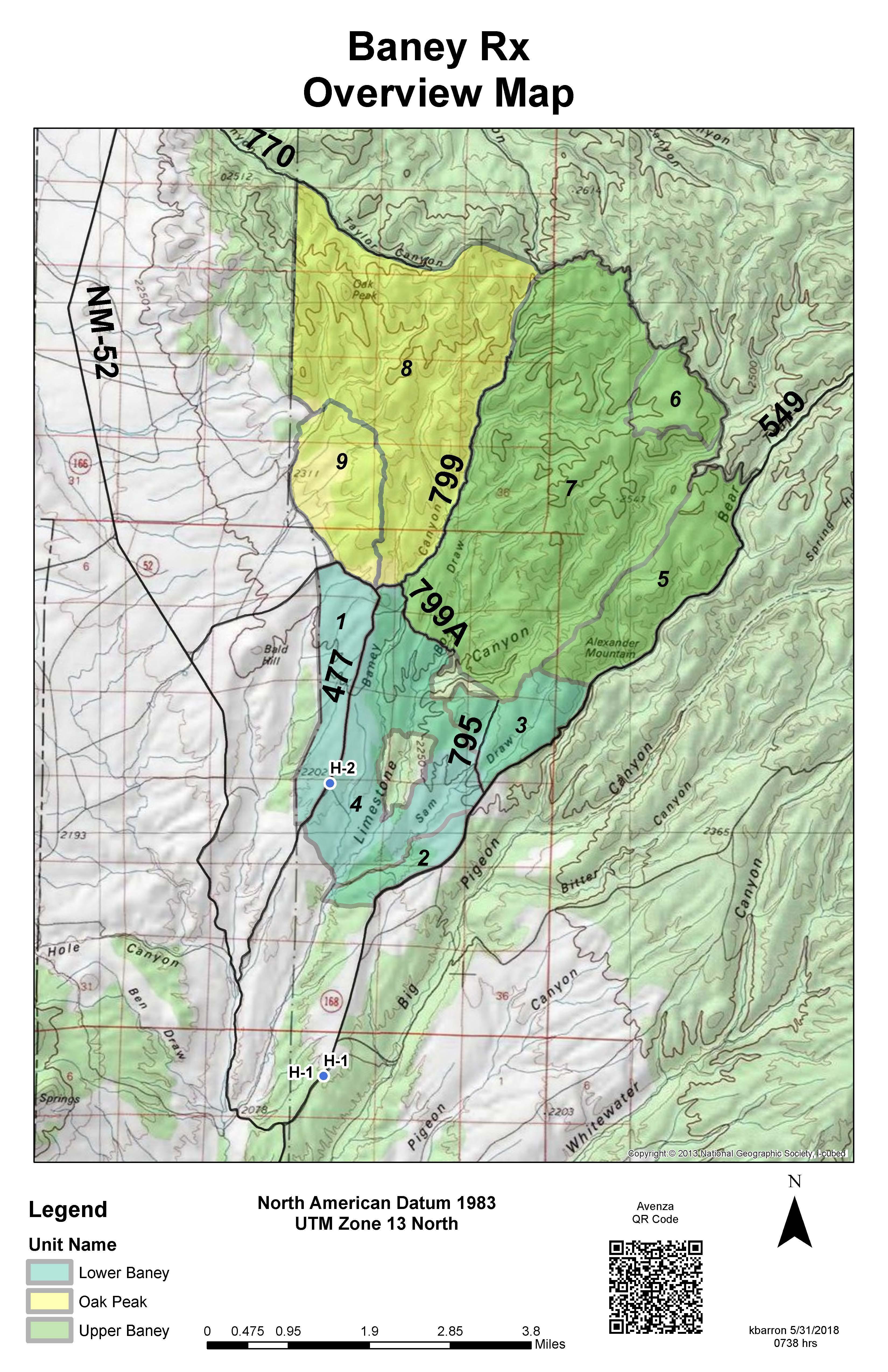 Baney RX Fire Overview Map