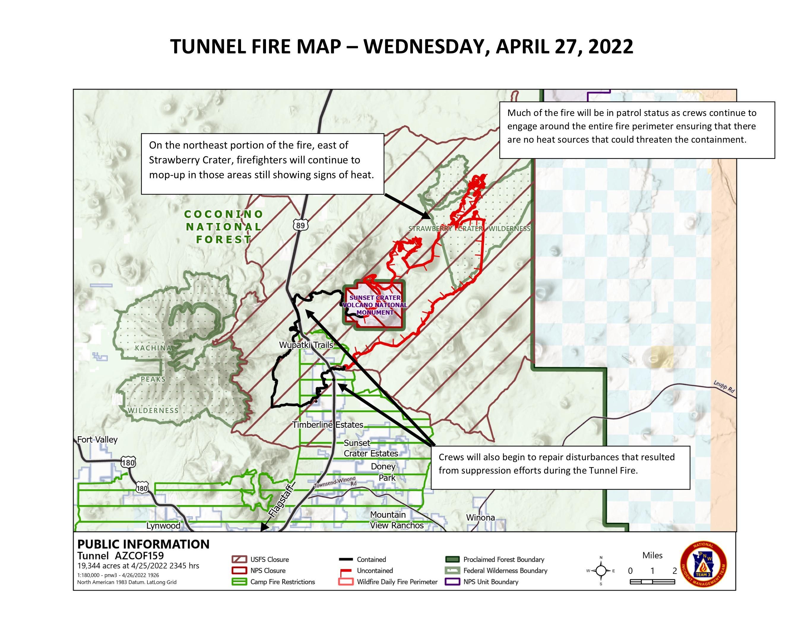 Tunnel Fire Map April 27th 2022