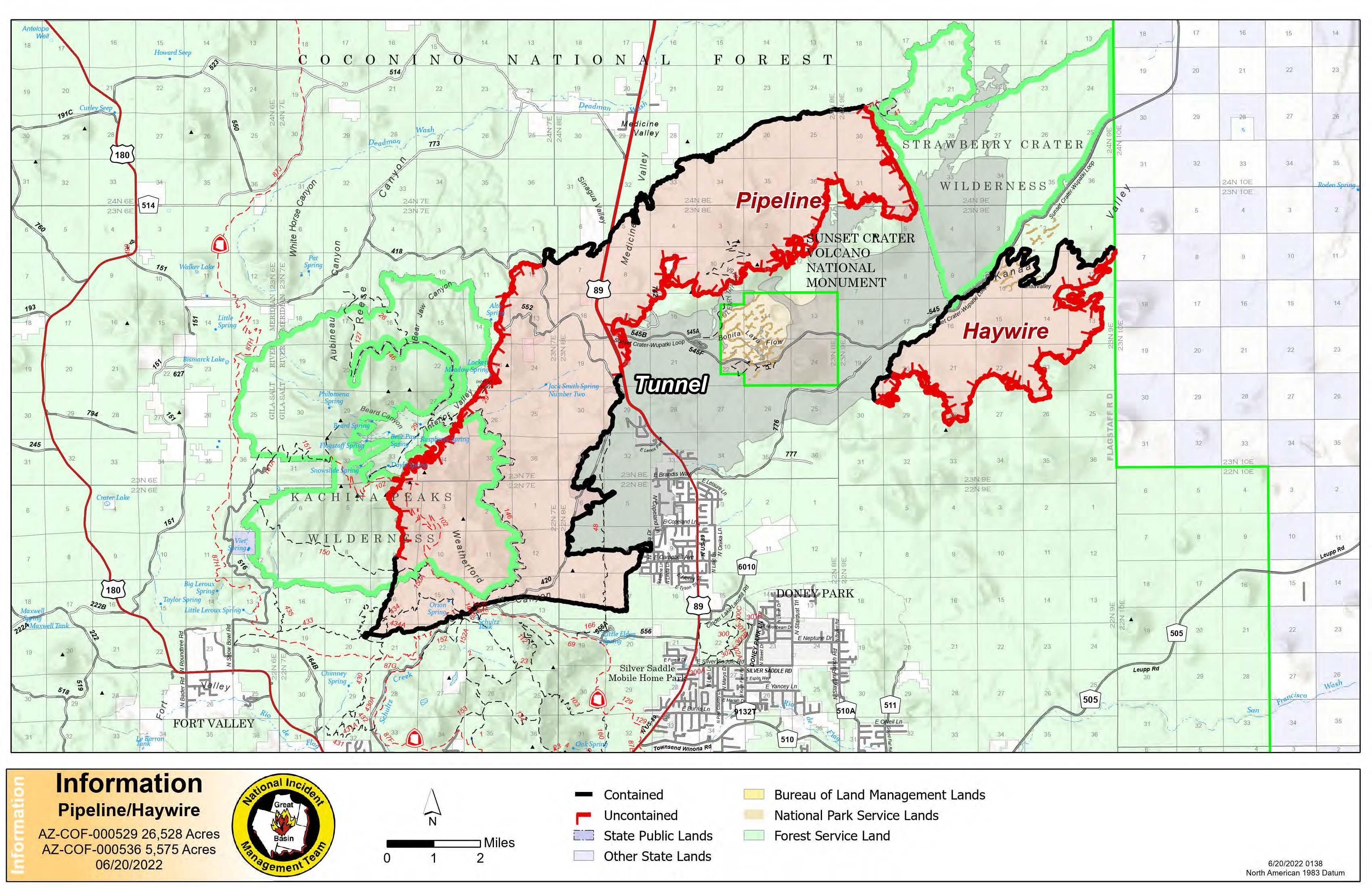 Pipeline Fire Perimeter Map June 20, 2022