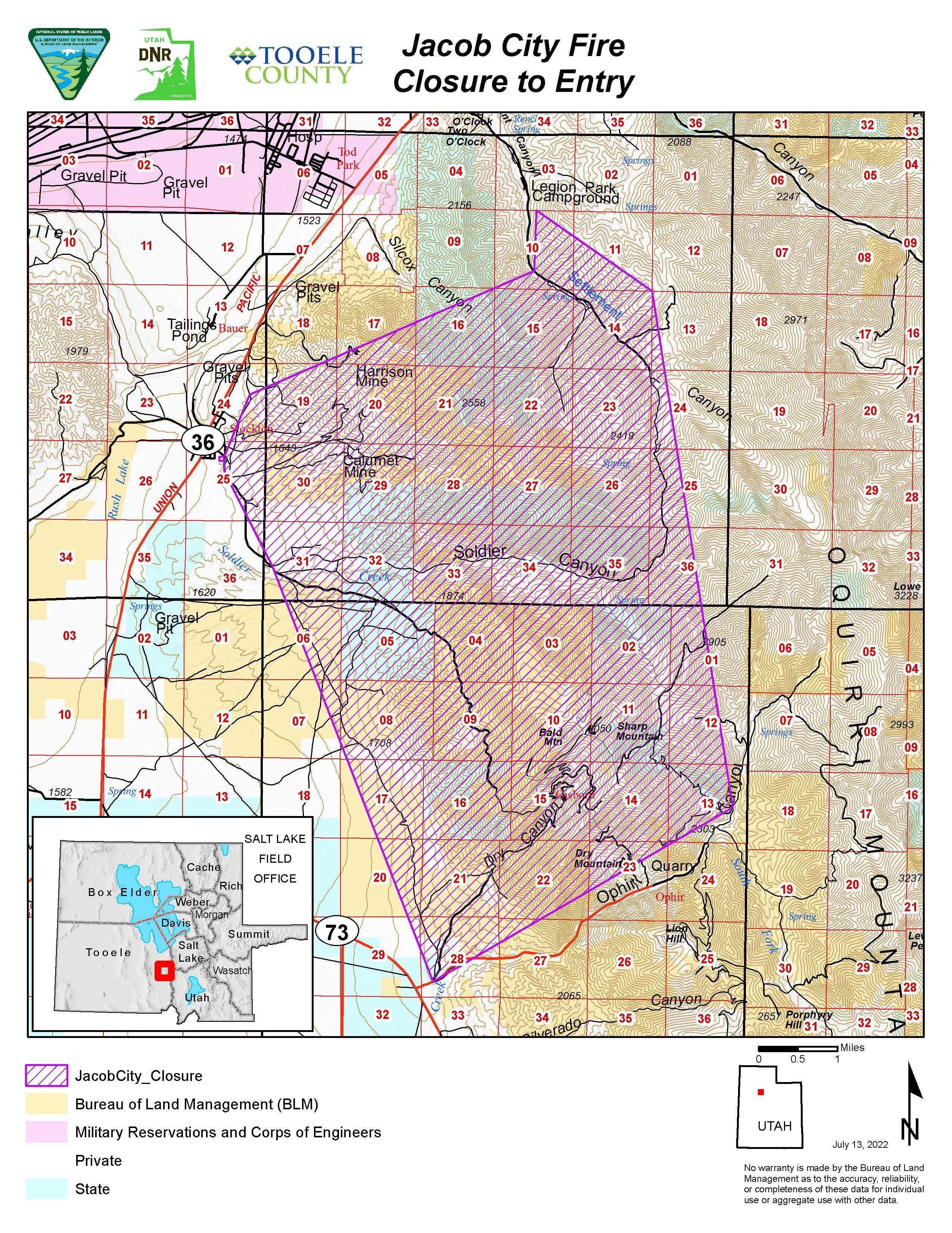 July 13 Fire Prevention Order Map