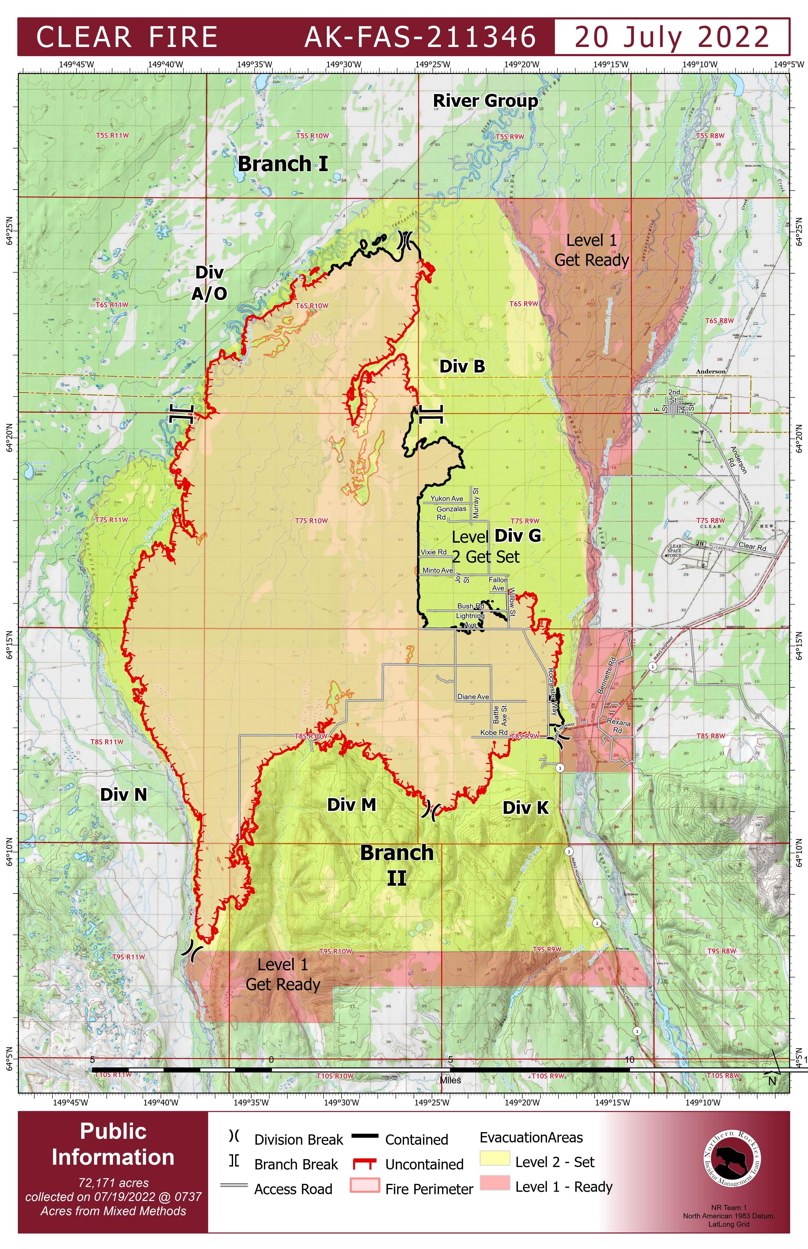 July 20 Map of the Clear Fire