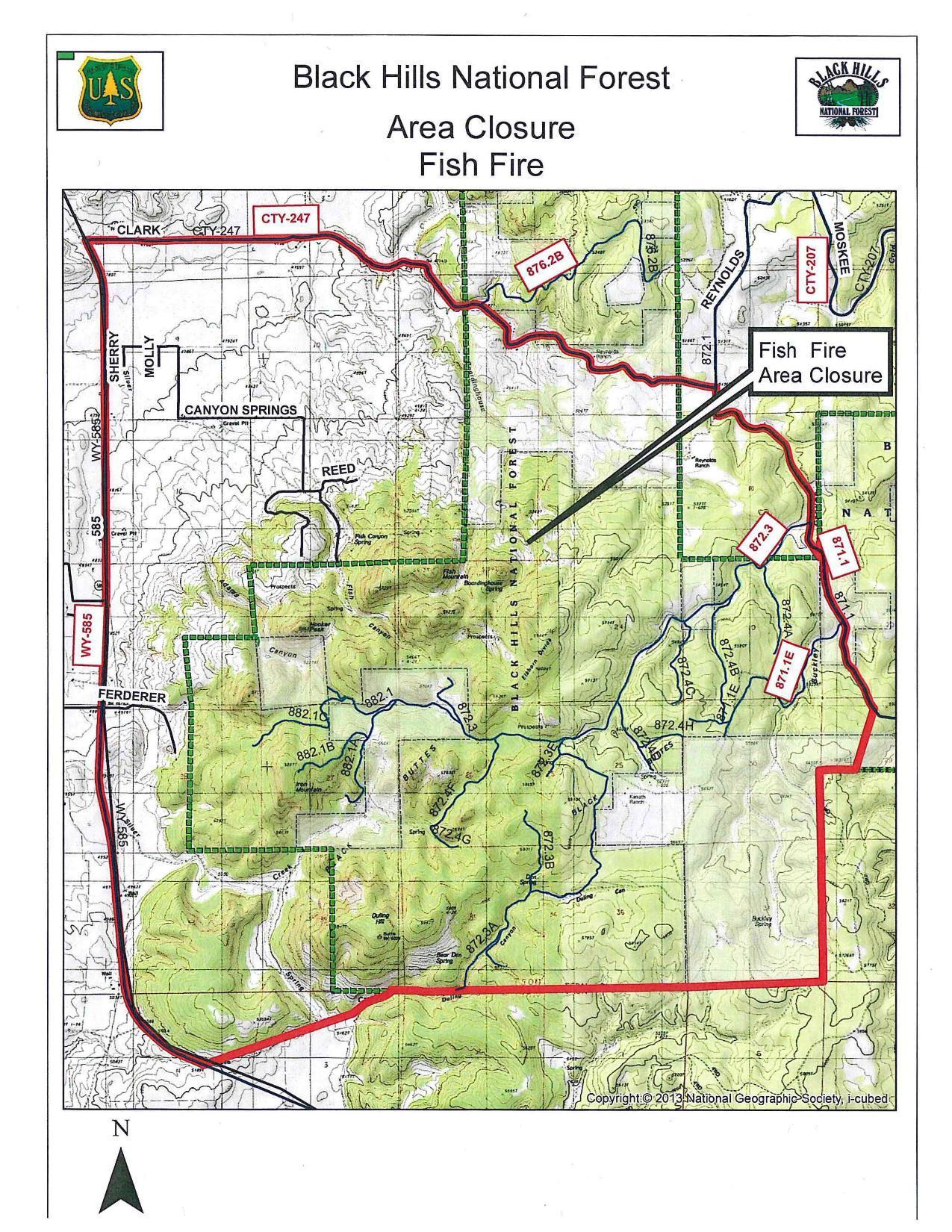 Fish Fire Area Closure, Black Hills NF