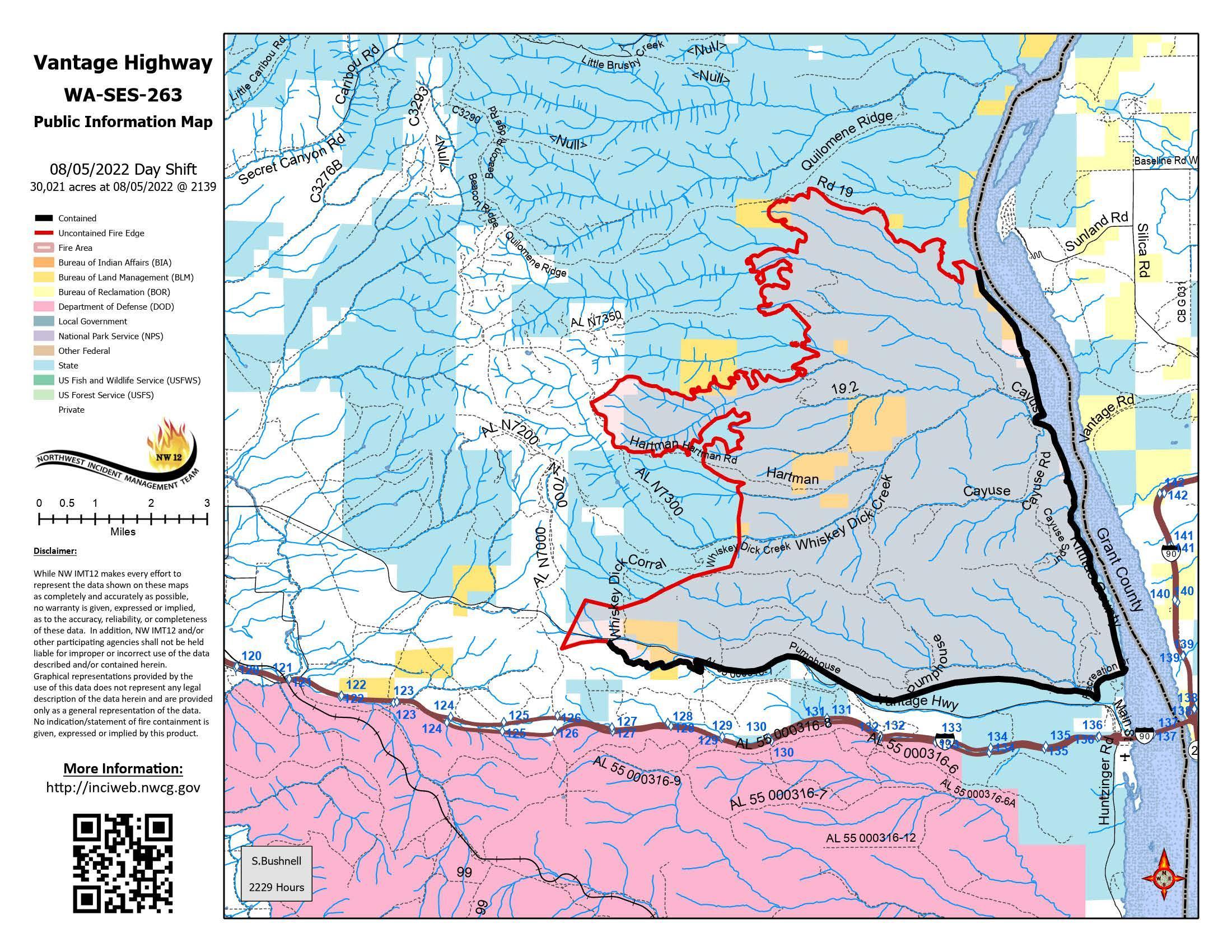 Vantage Highway Fire Map 8/7/2022 JPG
