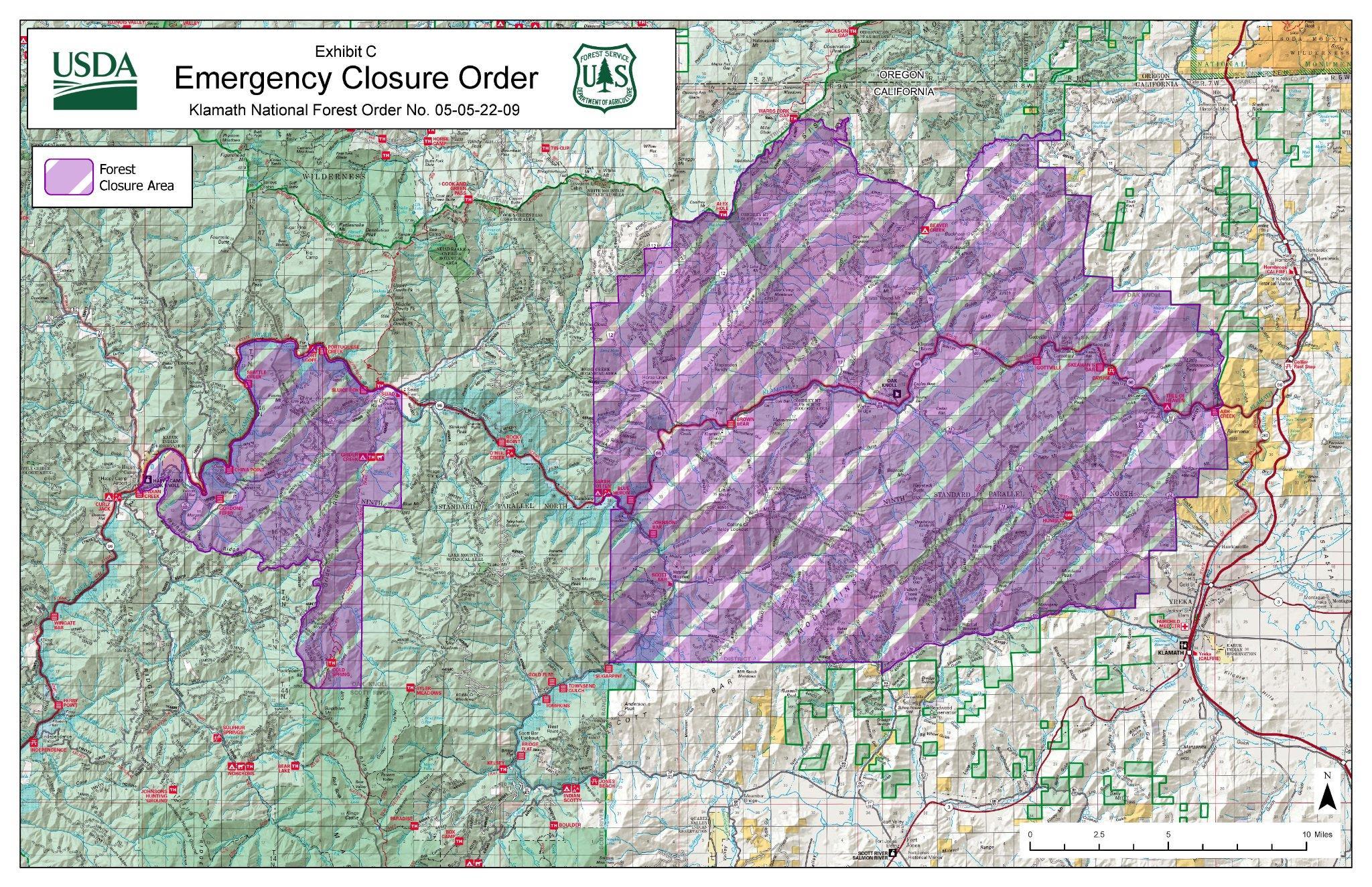 Emergency Closure Order Map 8/17/2022
