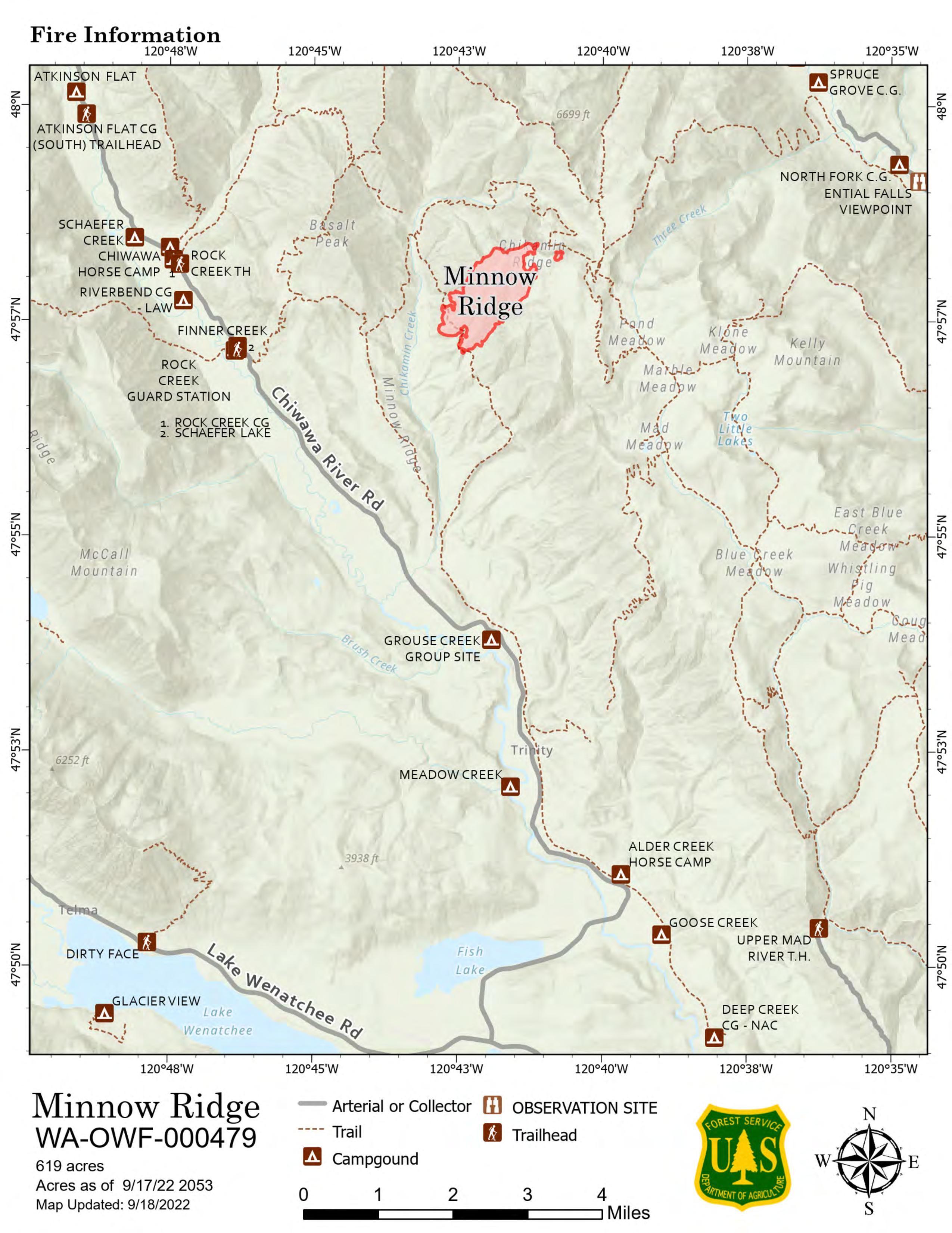 Minnow Ridge Fire Map Sept 18