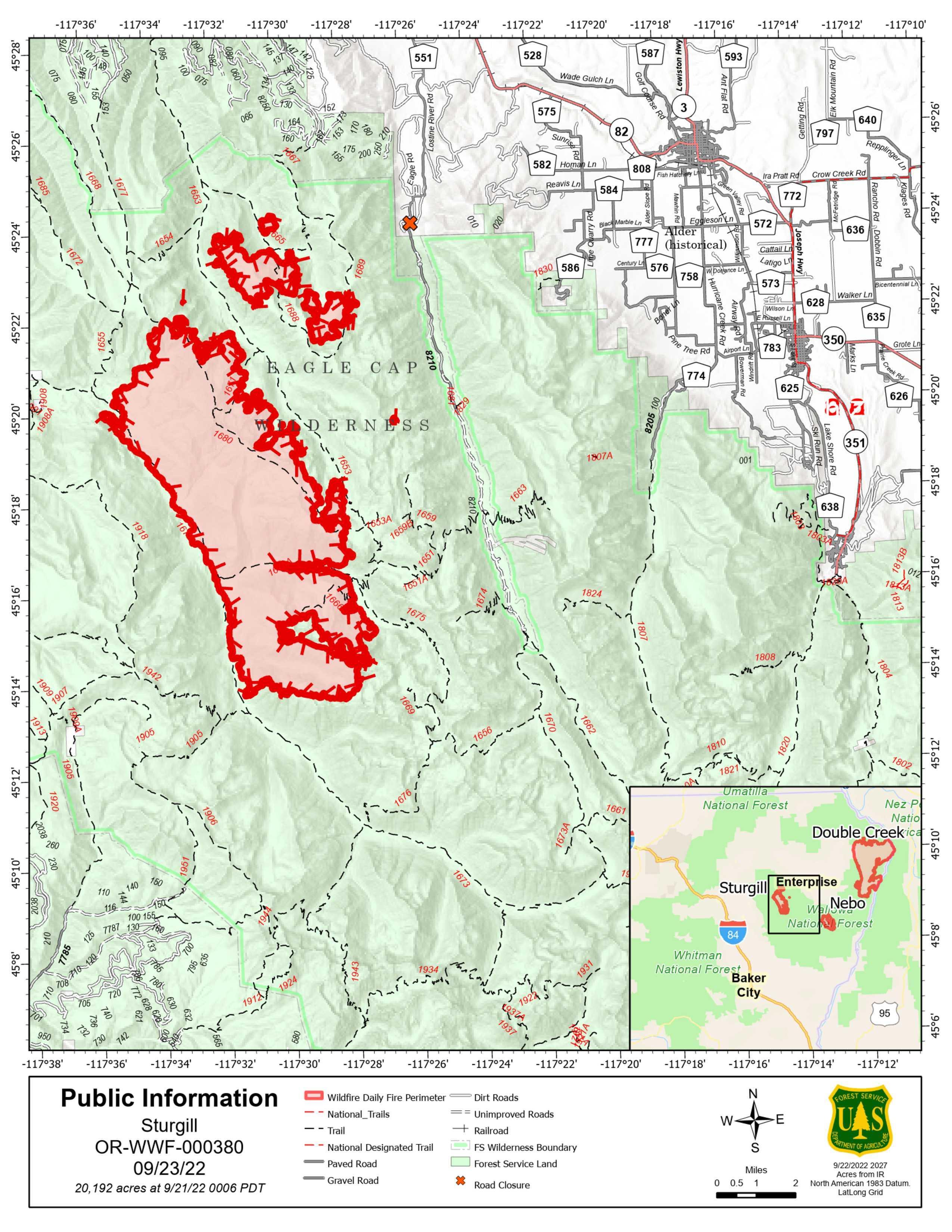 Goat Mountain 2 Fire Map - 09/23/2022