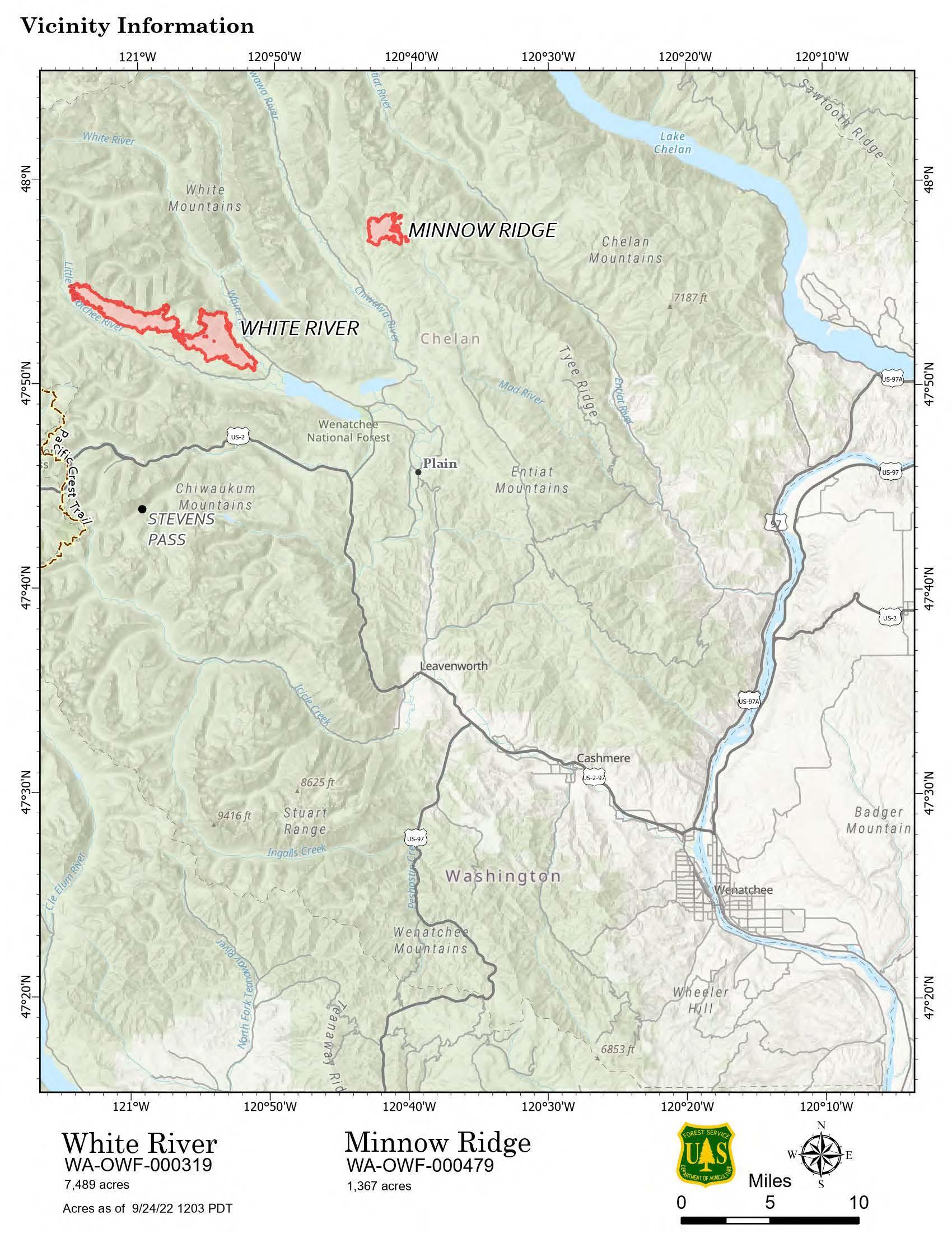 White River, Irving Peak, and Minnow Ridge Fires