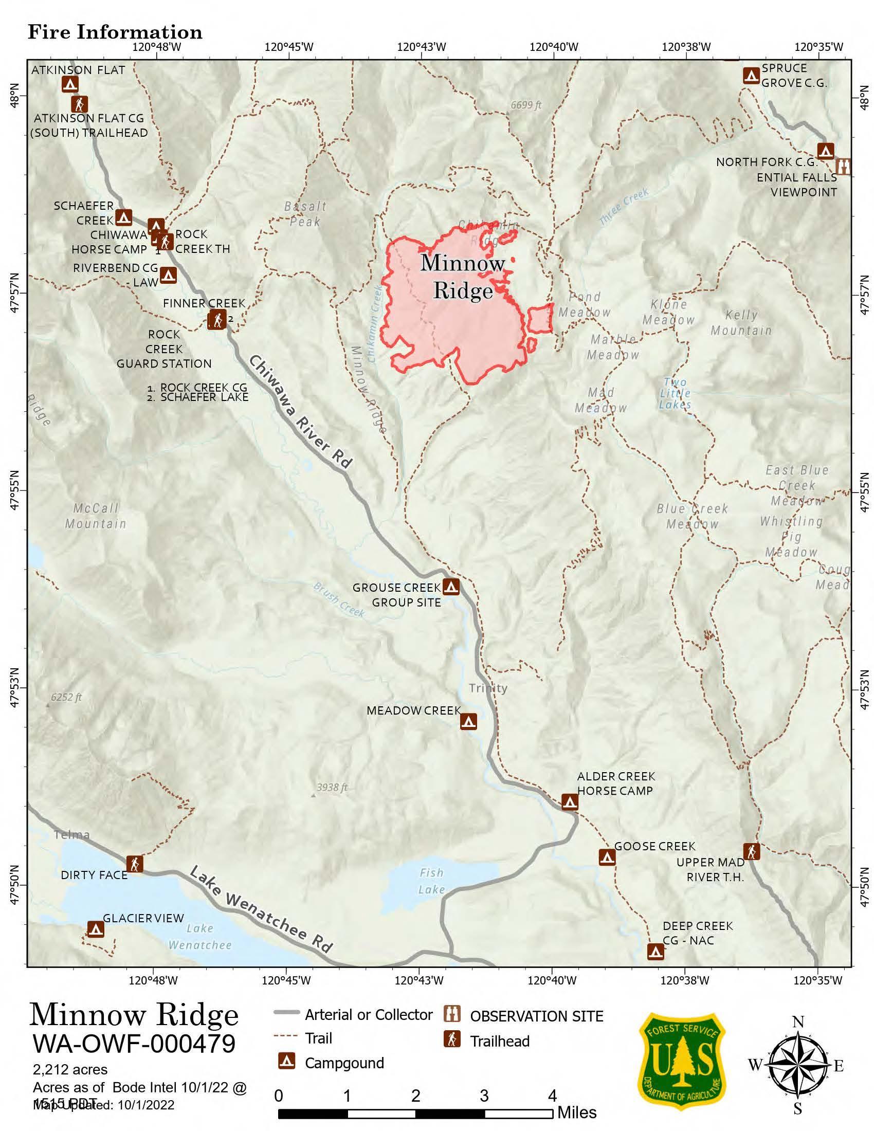 Minnow Ridge Fire Map 10-1-2022