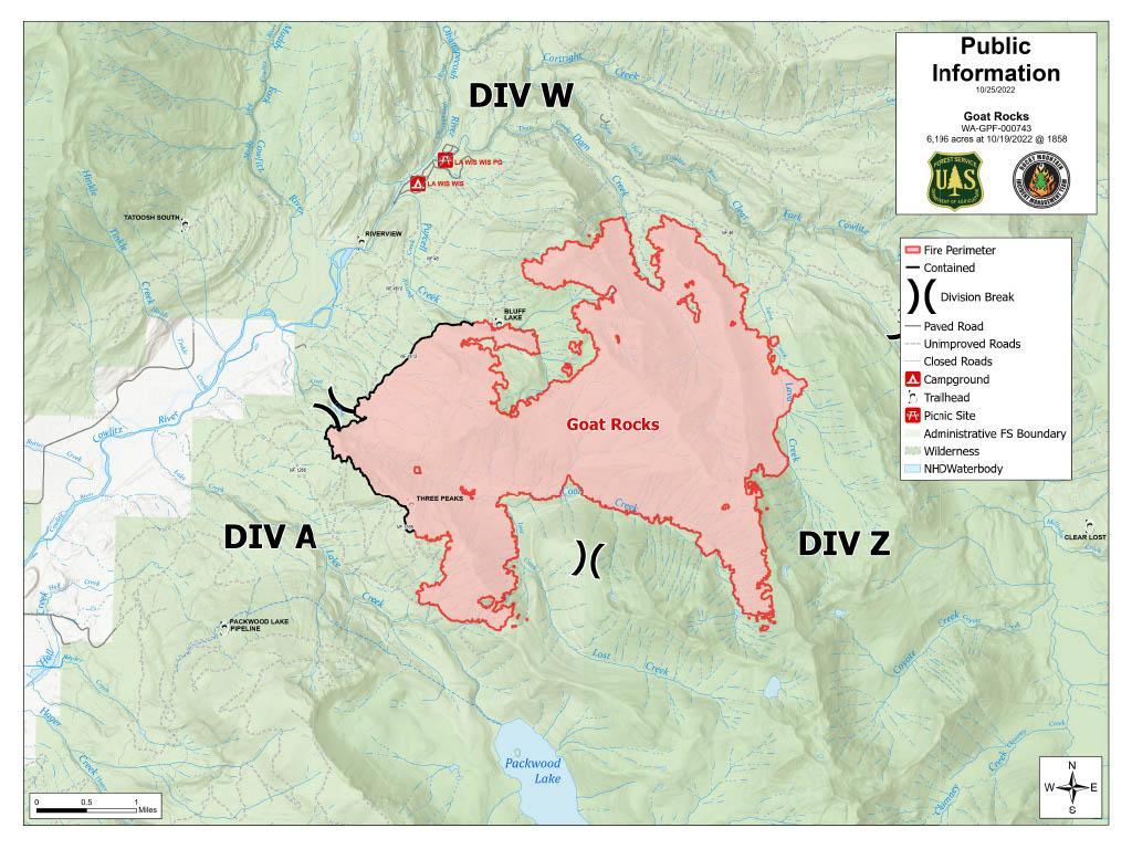 Goat Rocks Fire Information Map, Oct 25, 2022