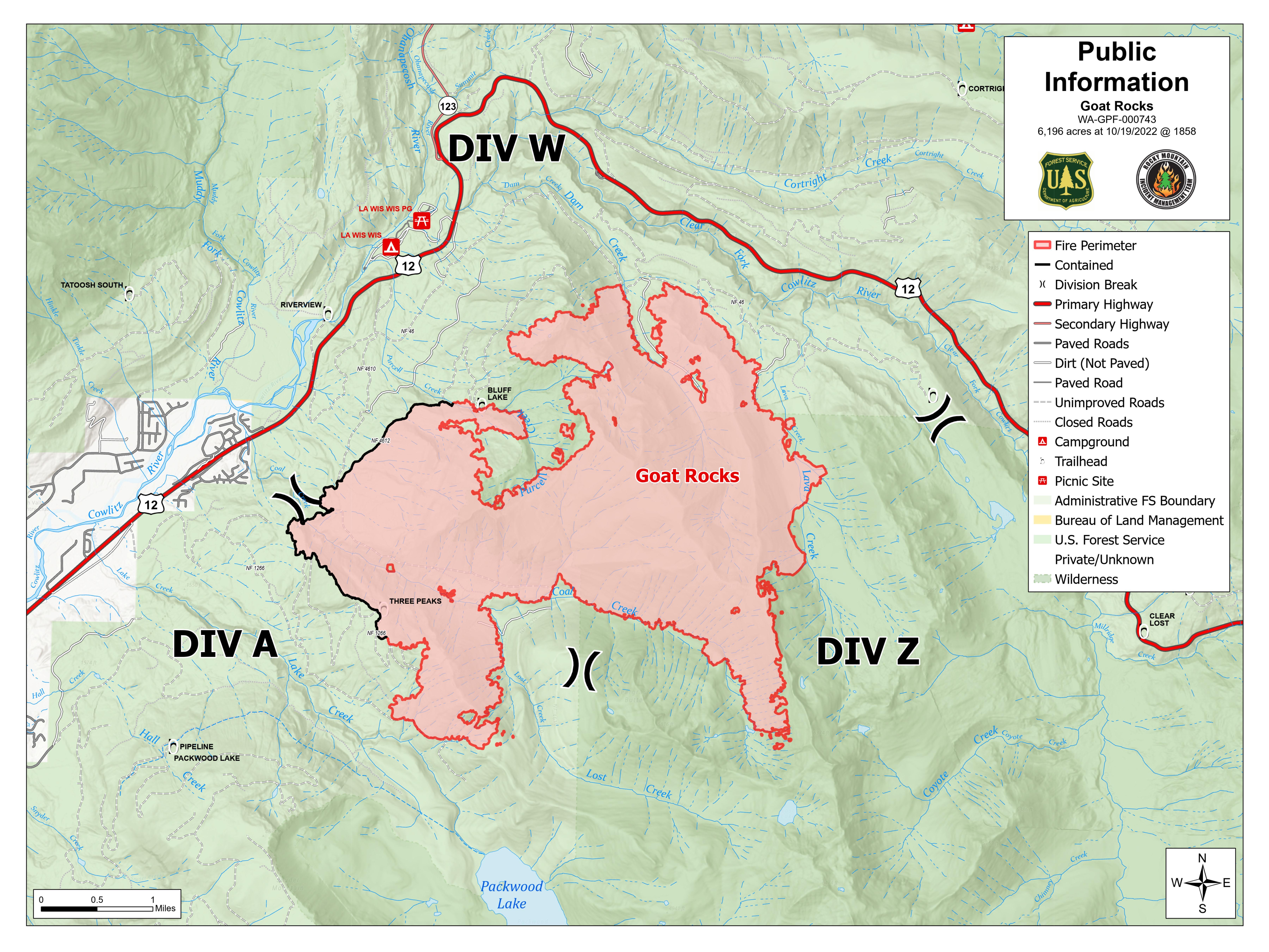 Goat Rocks Fire Public Information Map