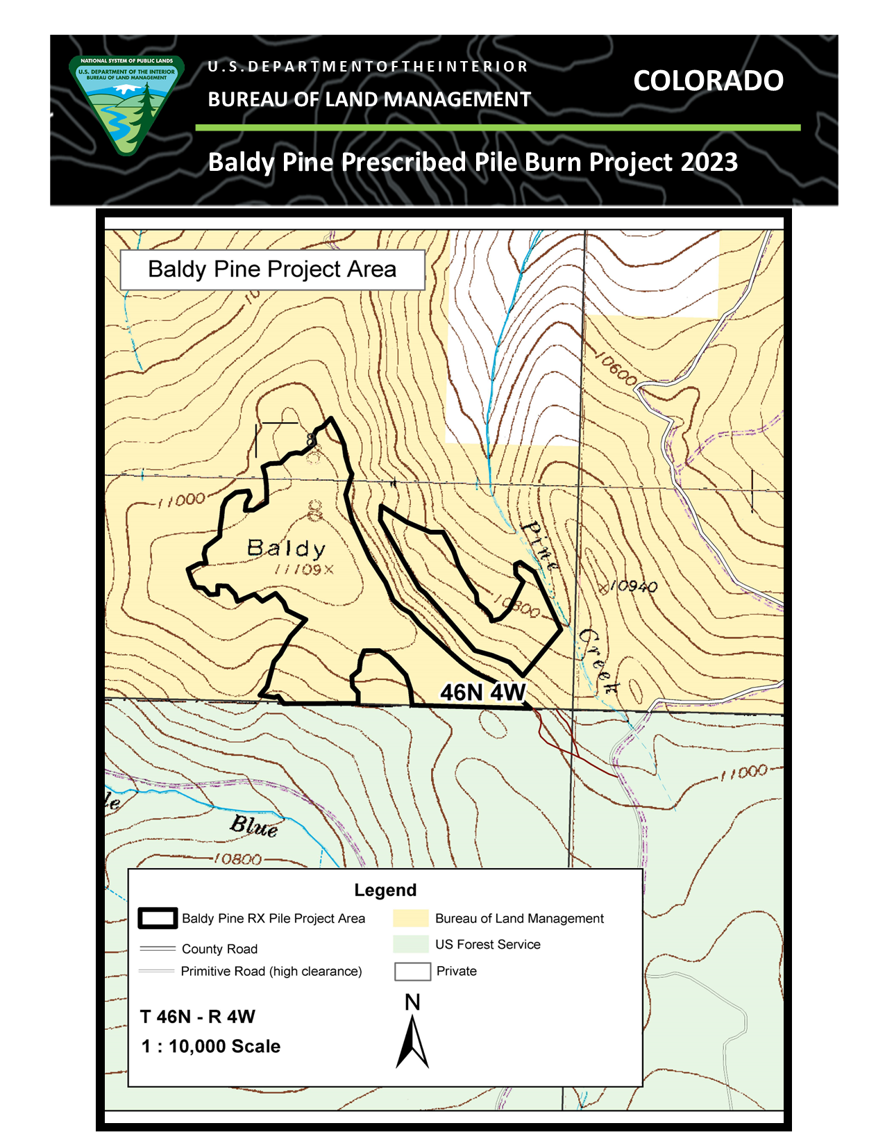 Baldy Pine Prescribed Fire Piles Map 2023