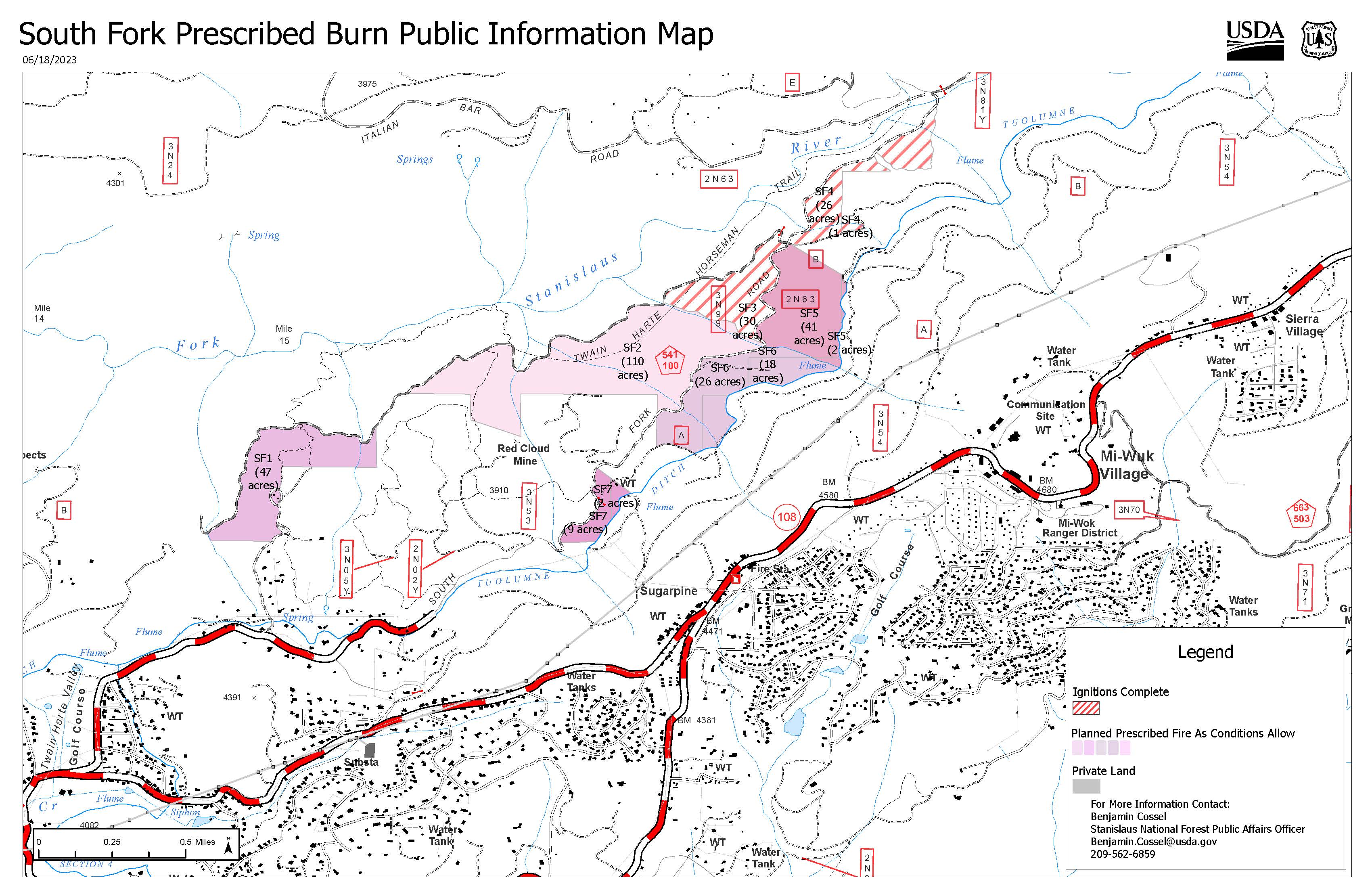 South Fork Prescribed Burn Map 6/18/23
