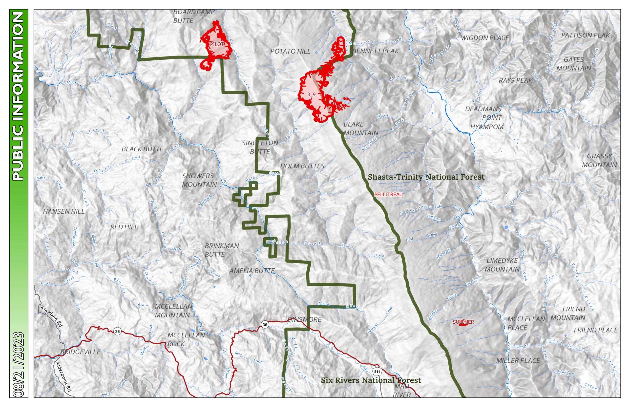 




South Fork Complex Map, August 21, 2023


