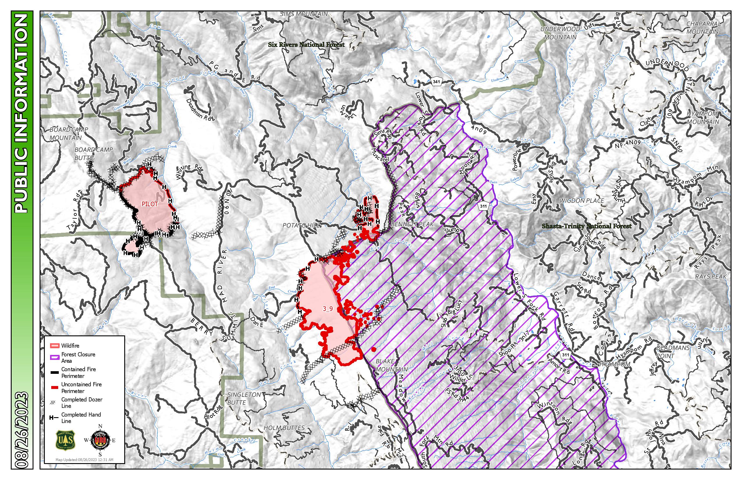 




South Fork Complex Daily Map, August 26, 2023


