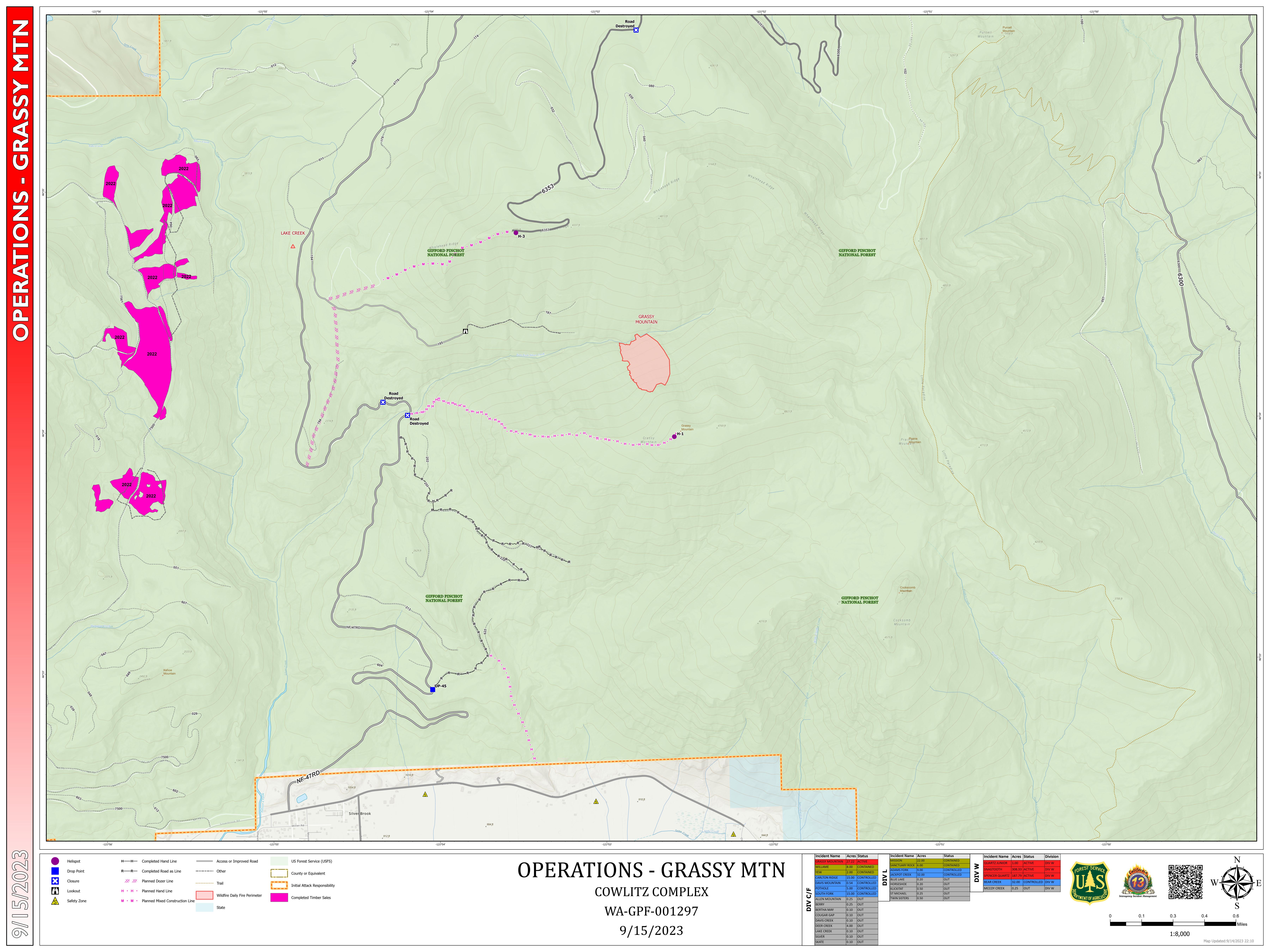 Grassy Mountain Operations Map, September 15, 2023