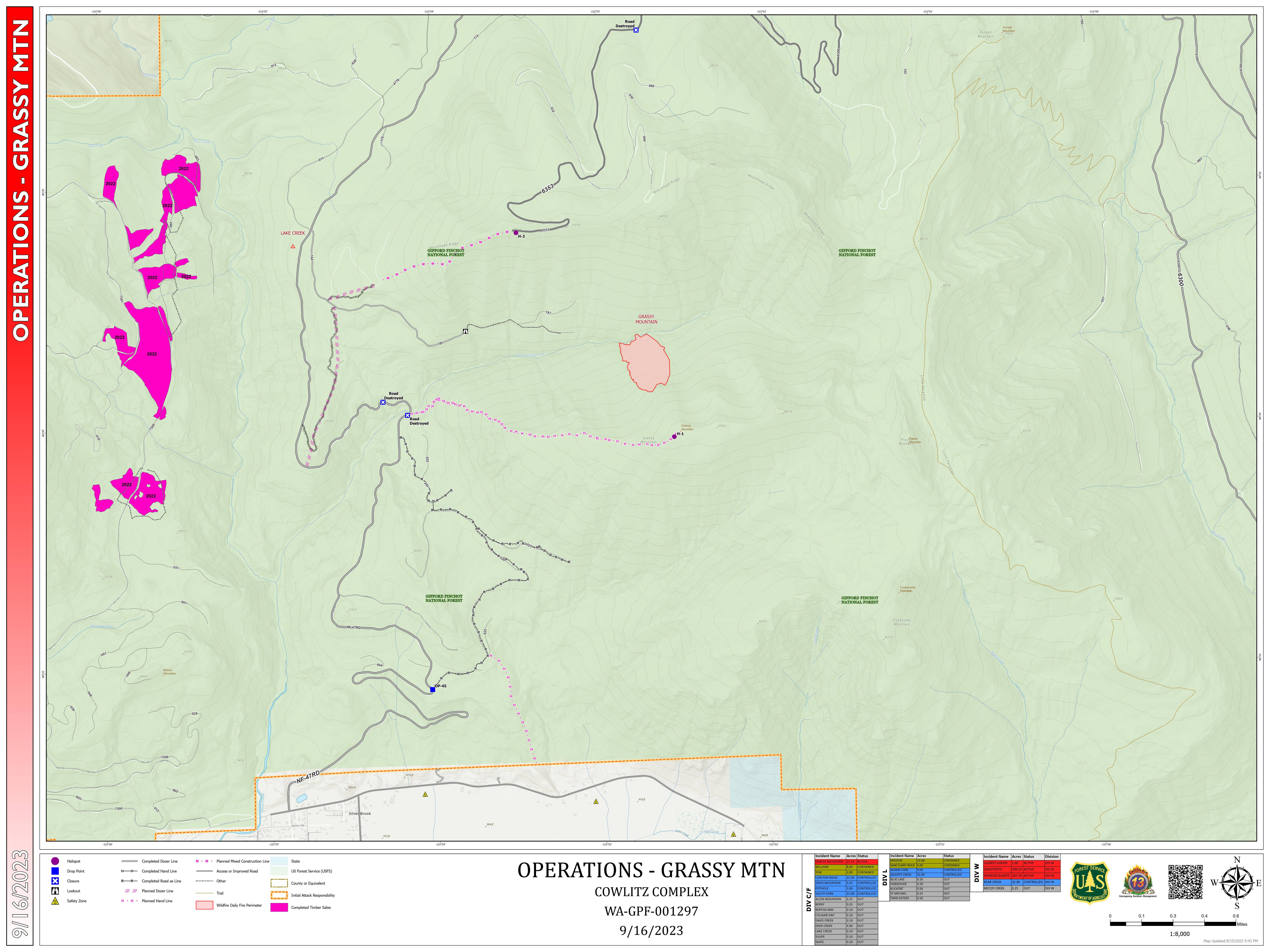 Grassy Mountain Operations Map, Sept 16, 2023