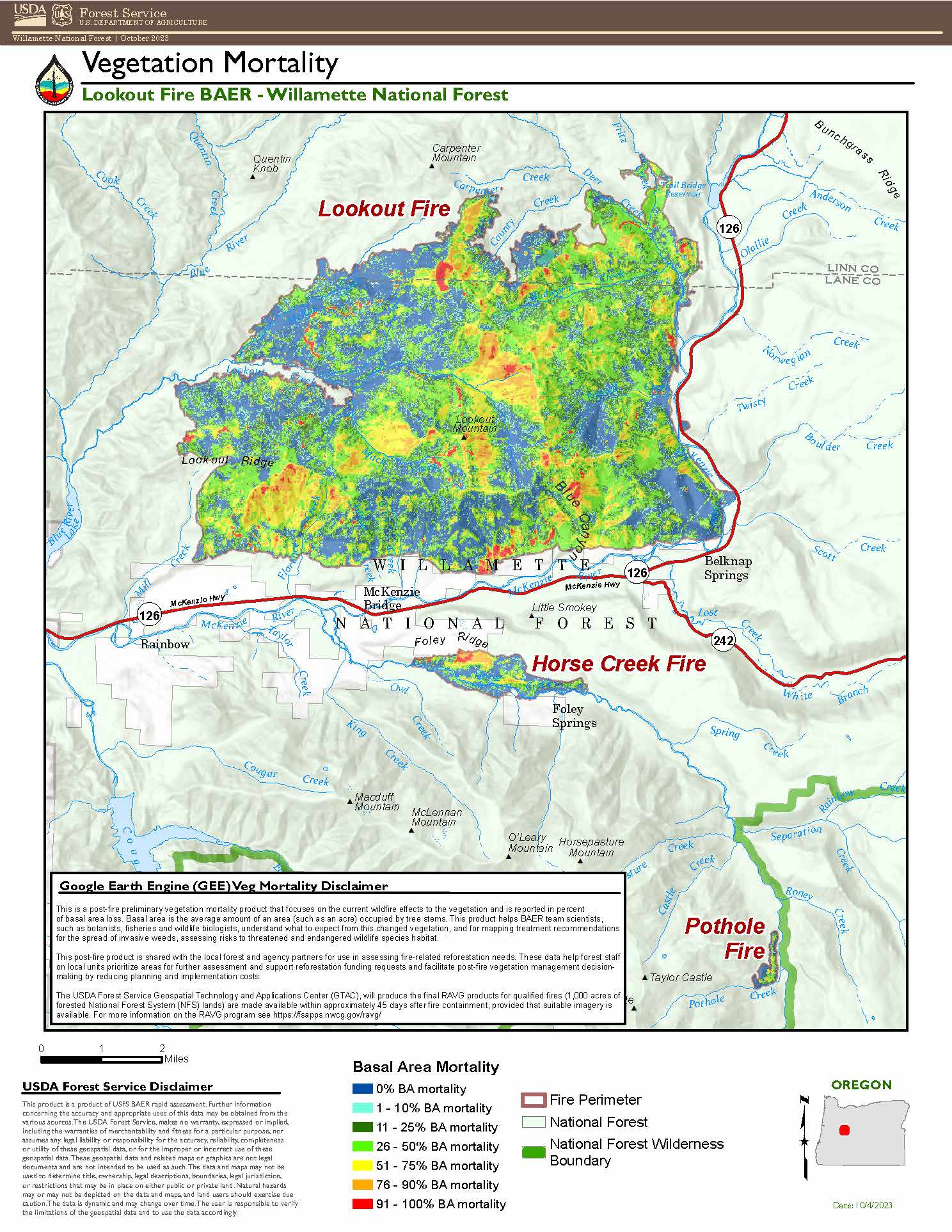 

						Vegetation Mortality Map Lookout Fire
			