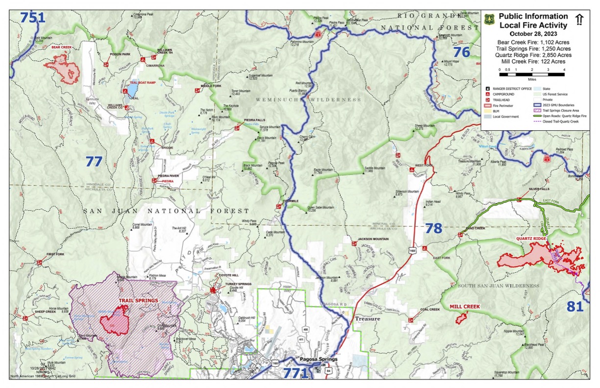 




Pagosa Ranger District Fires with Game Management Units and Forest Closures CORRECTED



