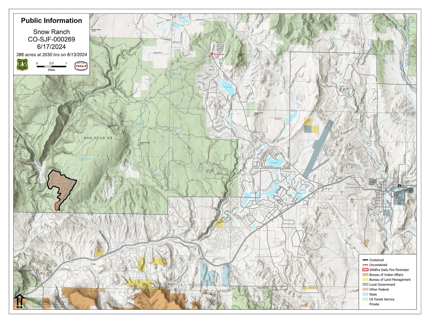 

						Snow Ranch Fire Map for Monday, June 17, 2024
			