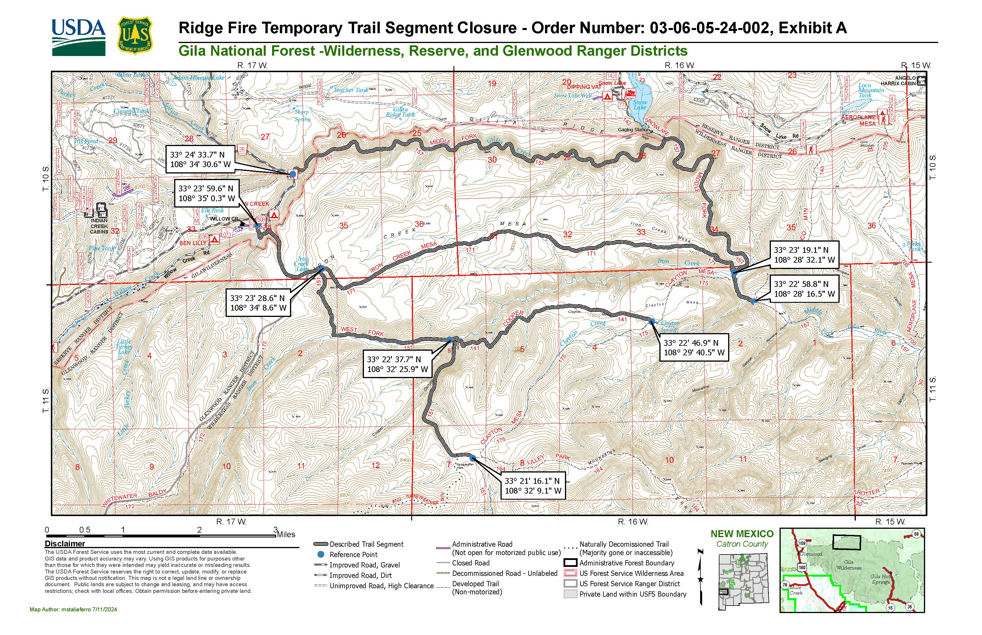 

						Ridge Fire Temporary Closure Order of Trails #141, #151, #157, #171
			