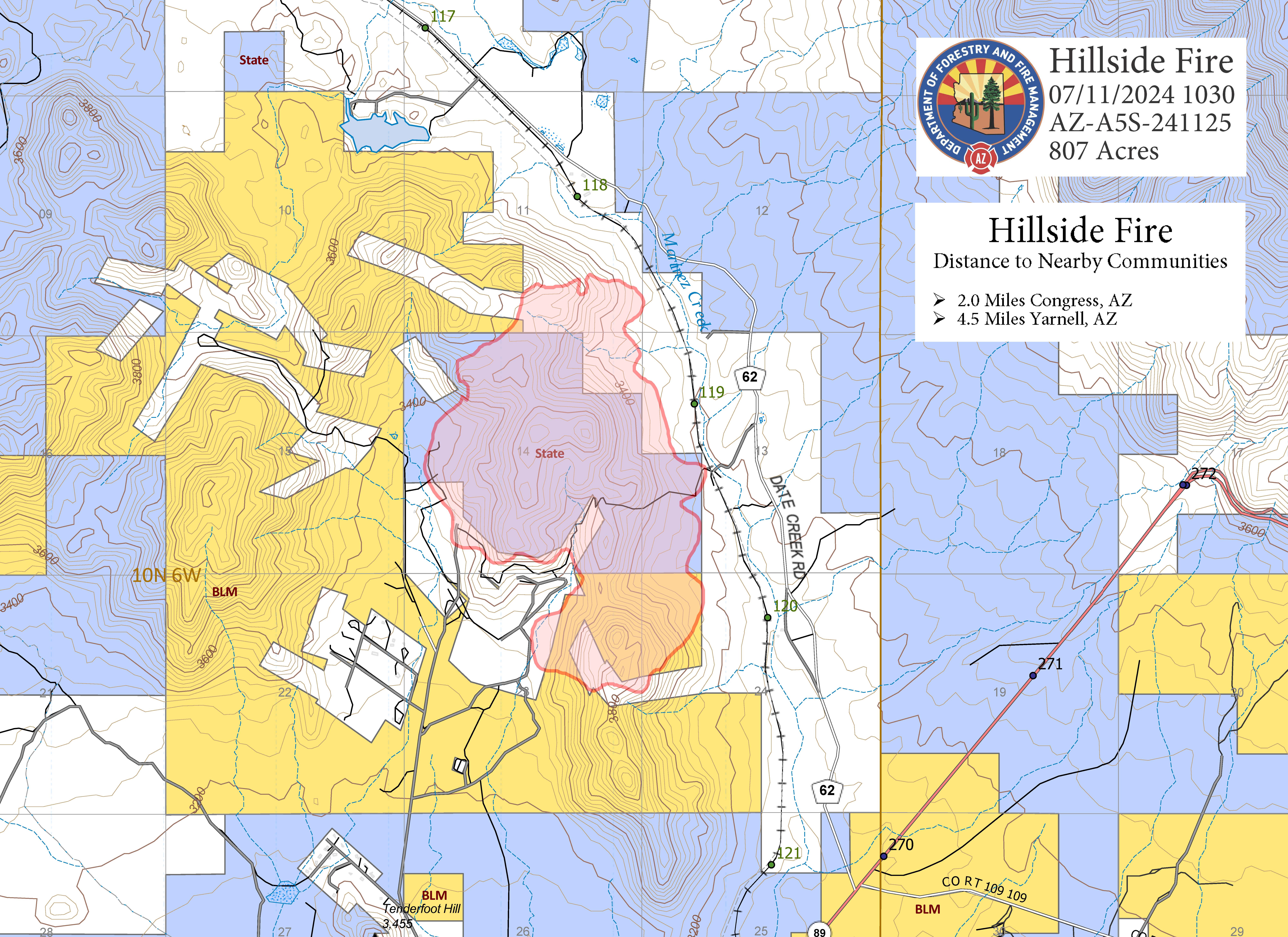 

						Hillside Fire Map 
			