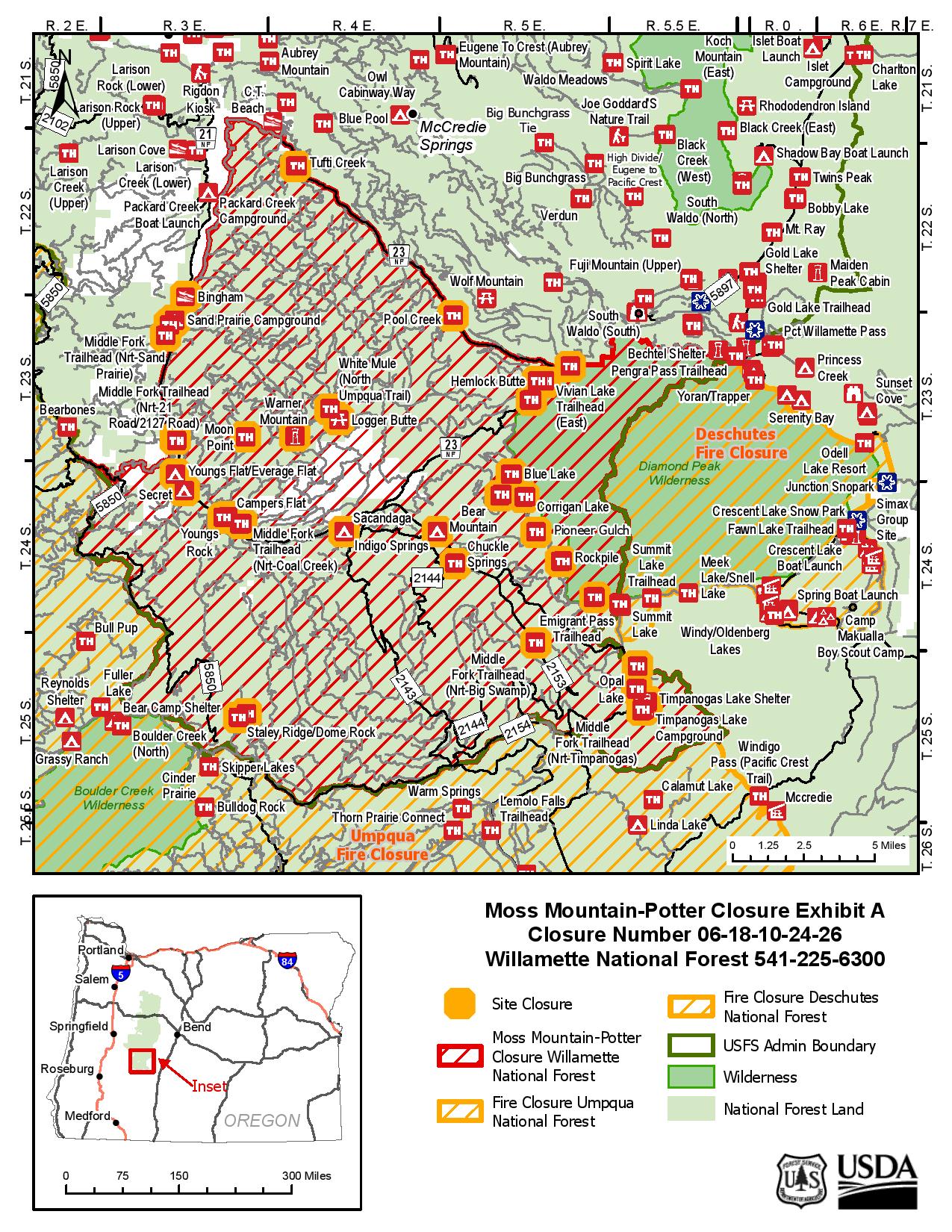 

						Moss Mountain-Potter Area Closure map, Tuesday, July 30
			