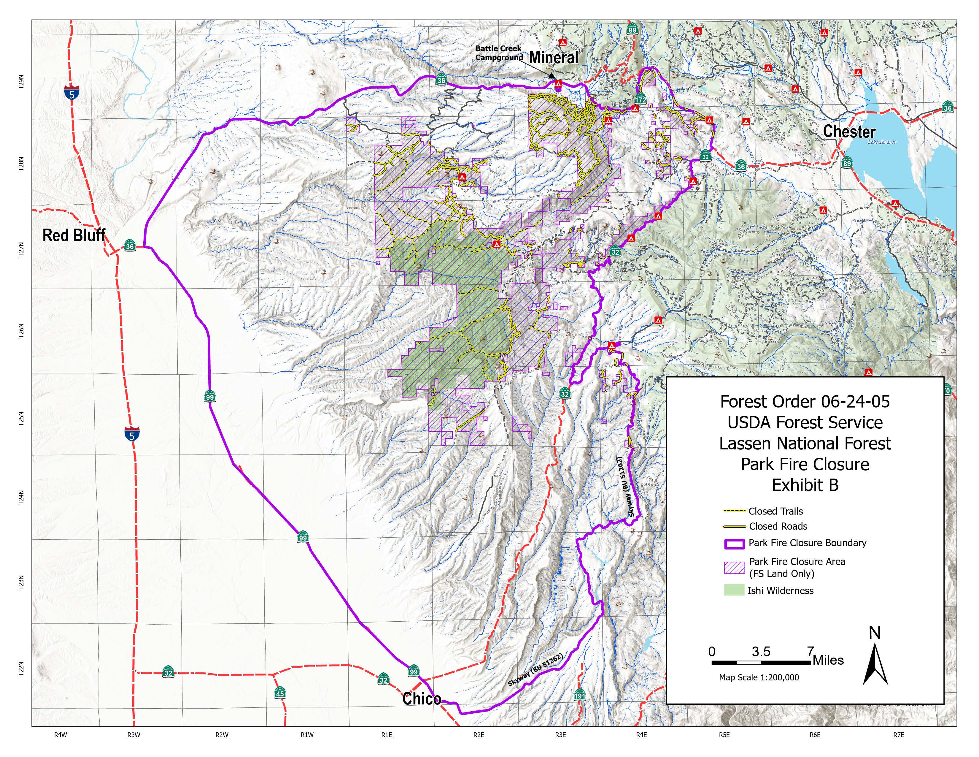 

						Lassen National Forest Park Fire Closure Map
			
