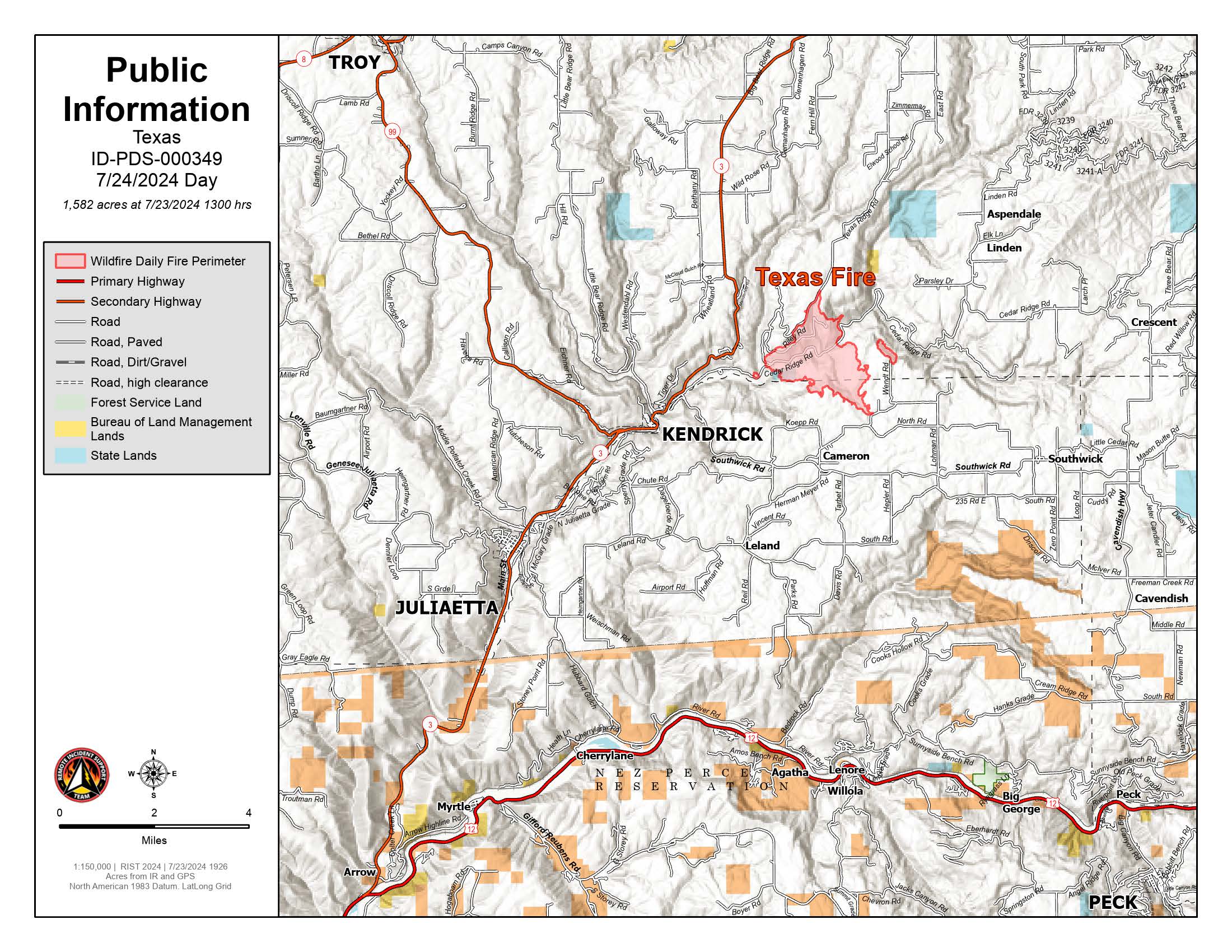 

						7/24/2024 Texas Fire Perimeter Map
			