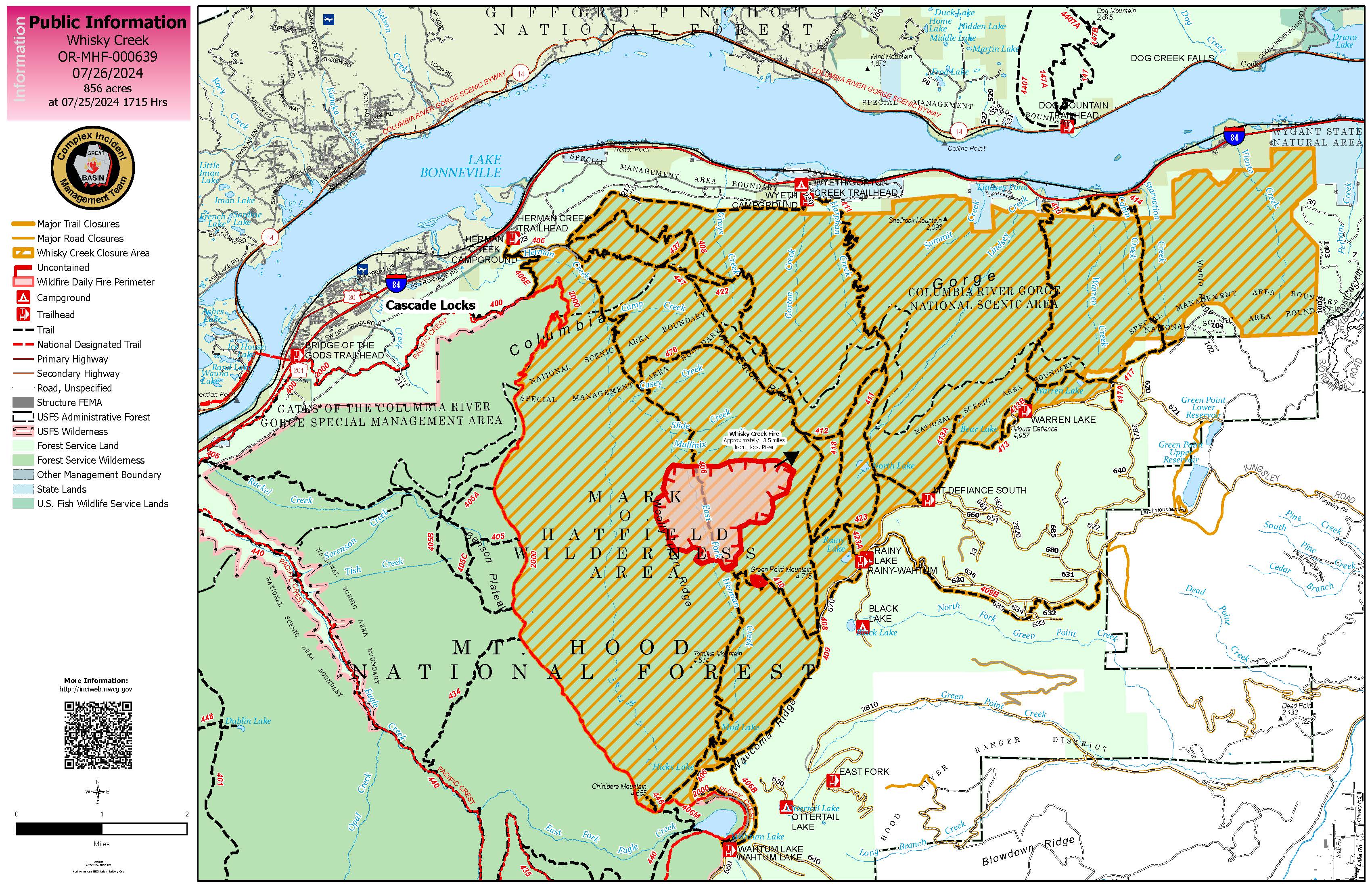 

						Whisky Creek Fire Map - July 26, 2024
			