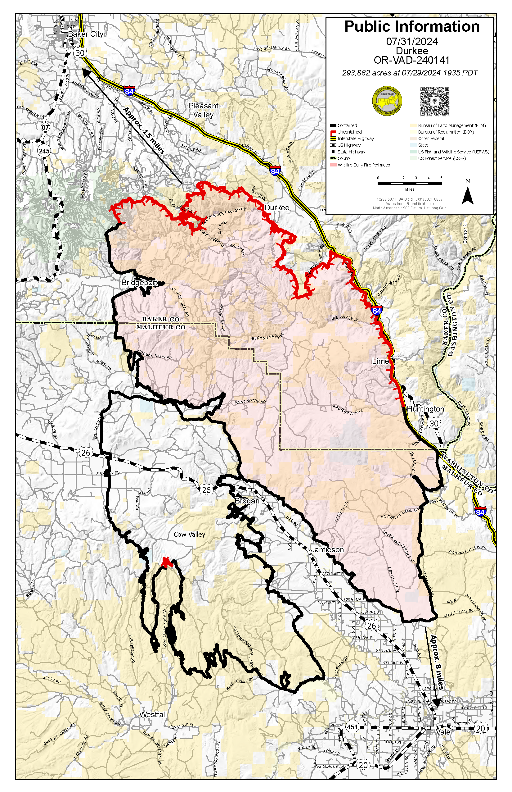 

						Durkee Fire Map for 7/31/2024
			