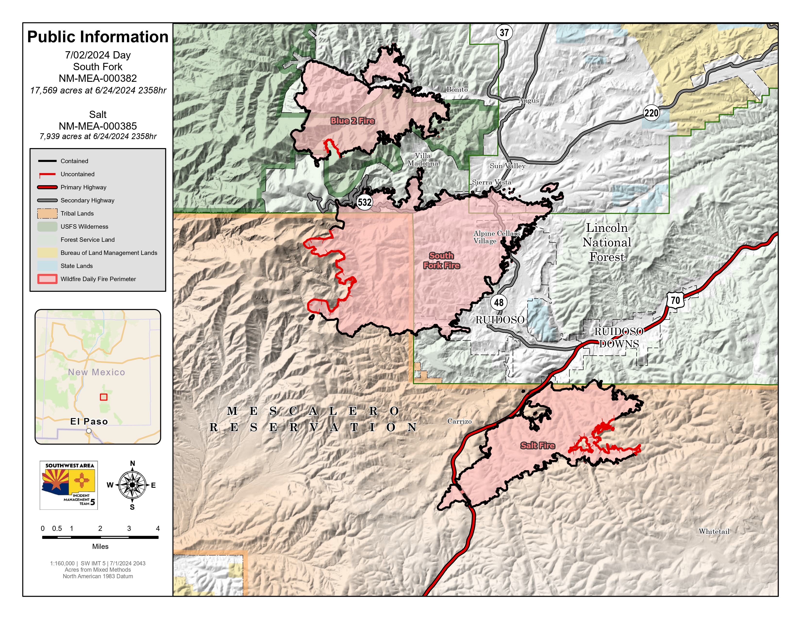 

						South Fork &amp; Salt Fire PIO Map for July 2, 2024
			