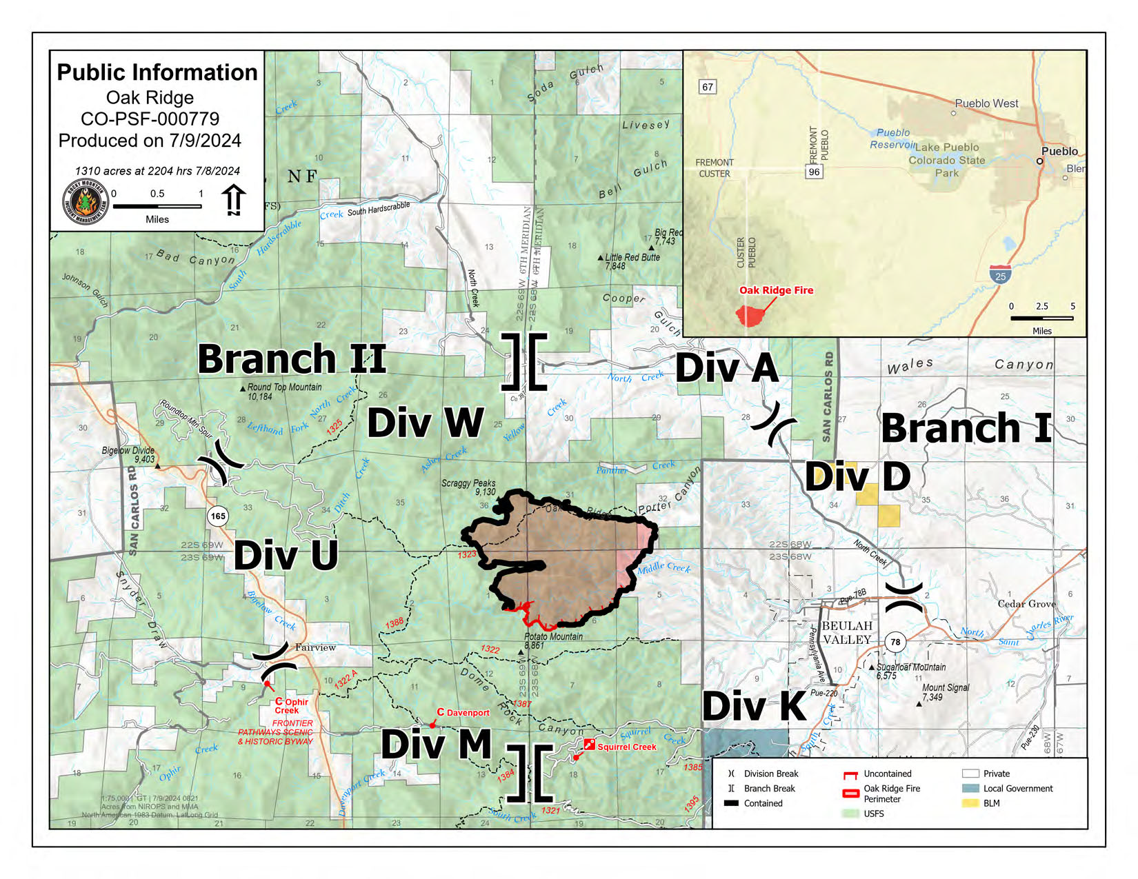 

						Oak Ridge Fire Public Information Map -  July 12 - 13, 2024
			