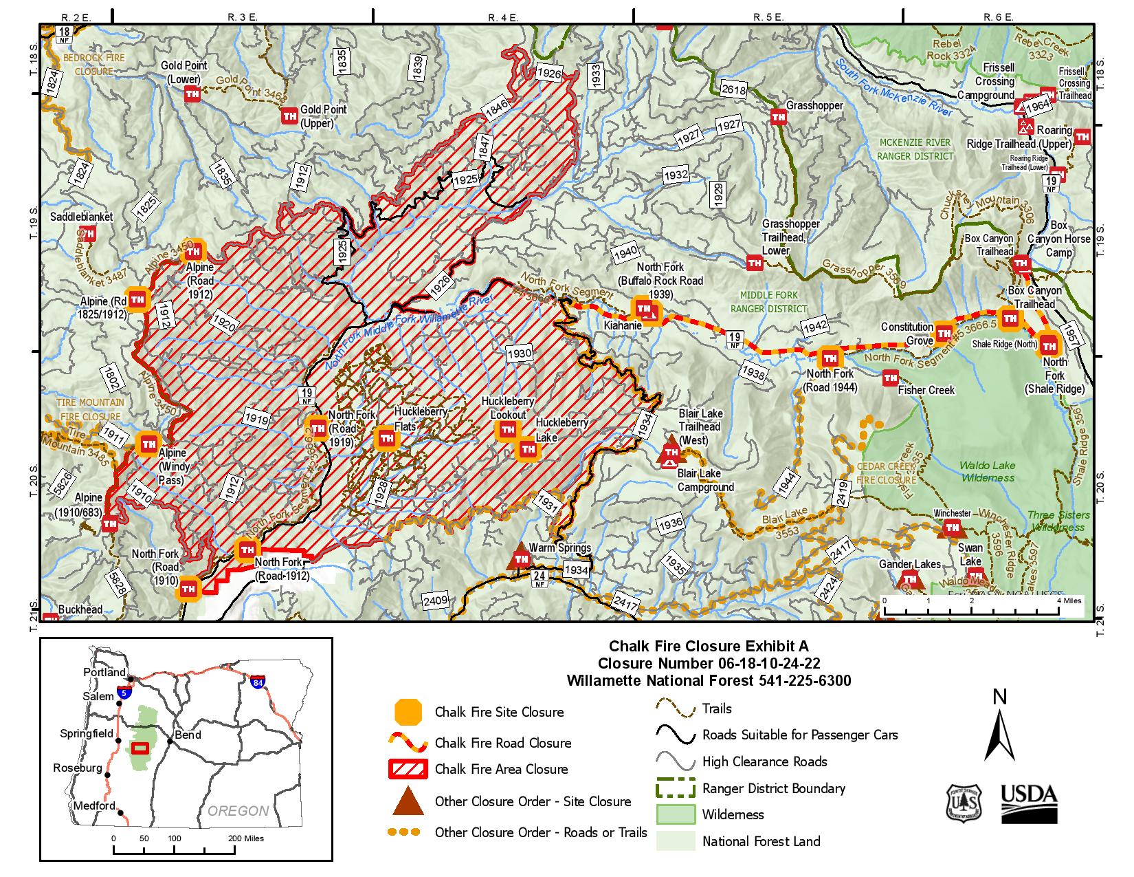 

						Updated Chalk Fire Area Closure map, Tuesday, July 30
			