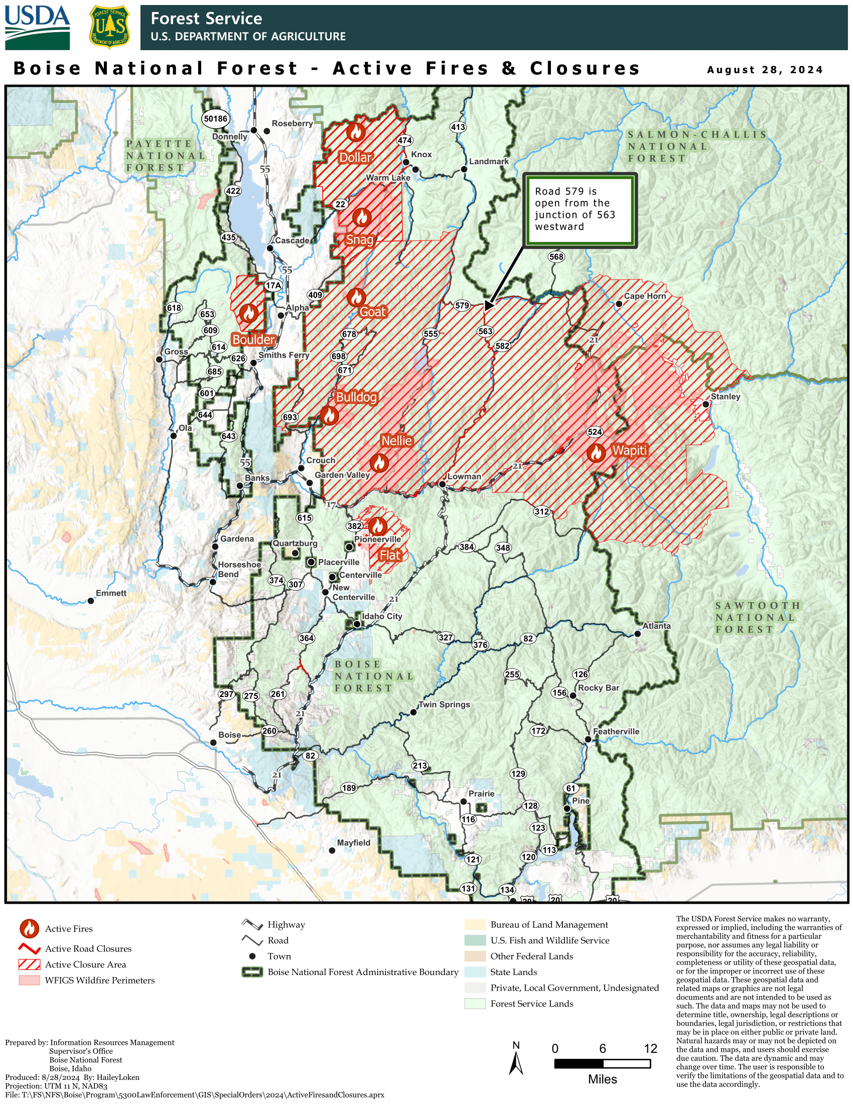 

						Boise National Forest Active Forest Closure Map
			