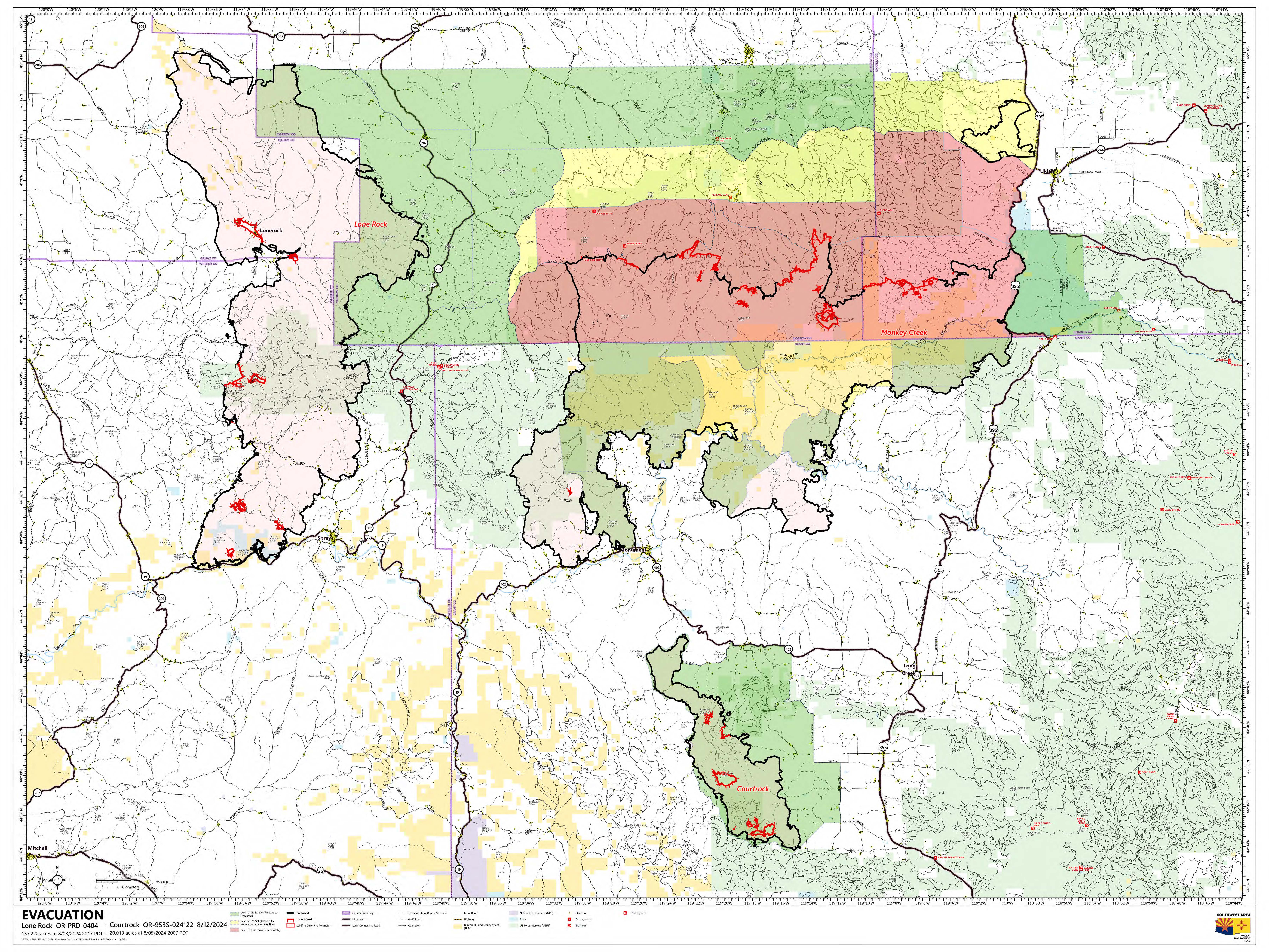 

						Lone Rock Fire Evacuation Map, August 12th 
			