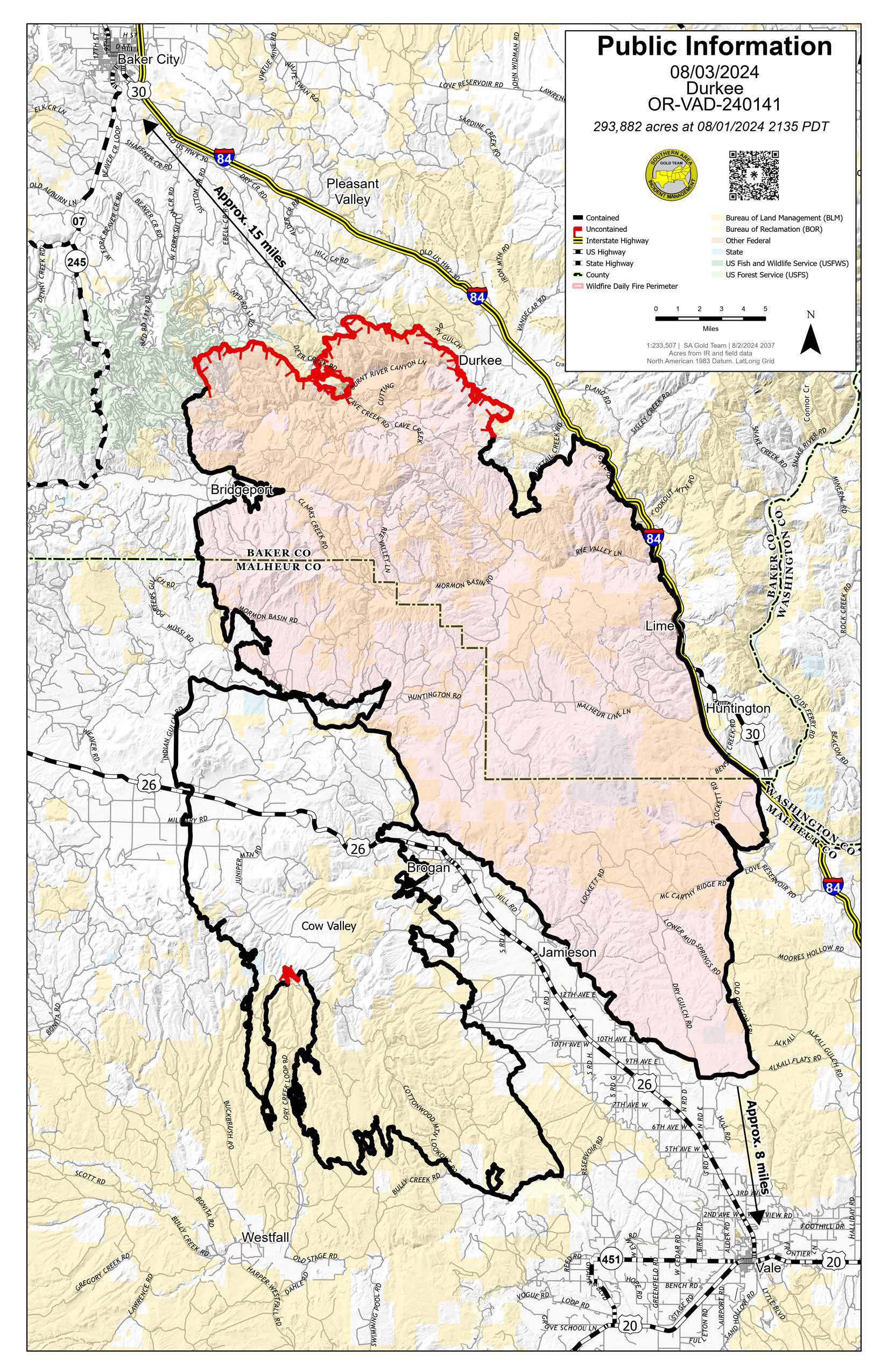 




Durkee Fire Map for August 3, 2024


