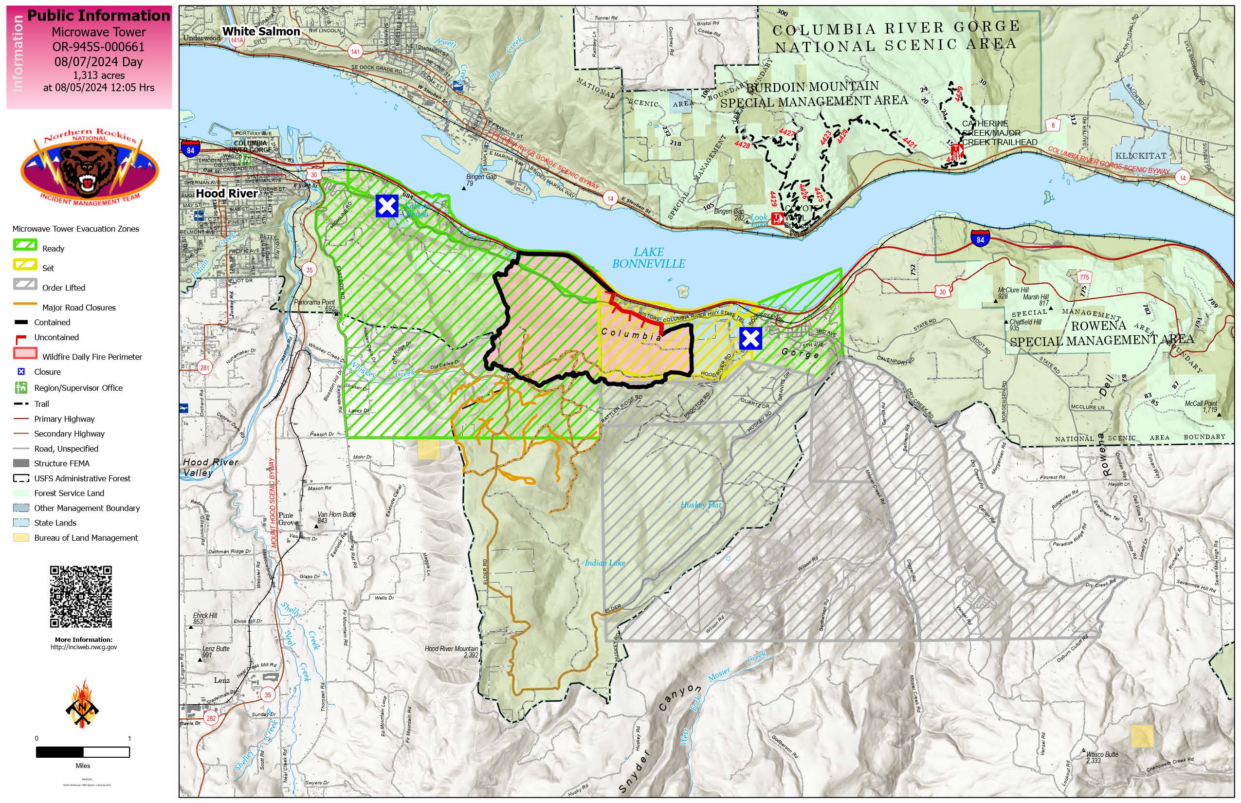 

						Microwave Tower Fire Public Information Map, 8/7/24
			