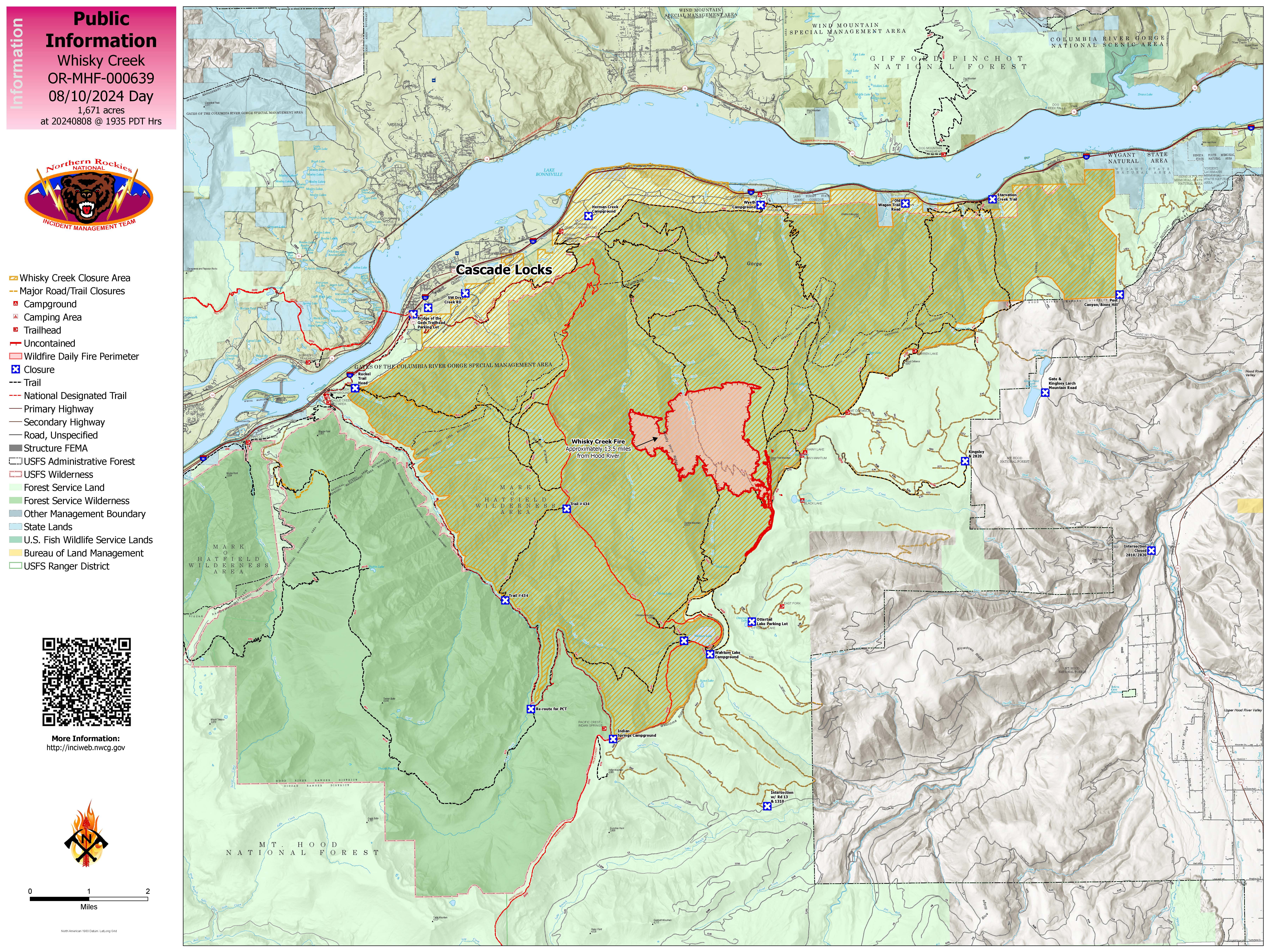 Whisky Creek Fire Public Information Map, 8/10/24