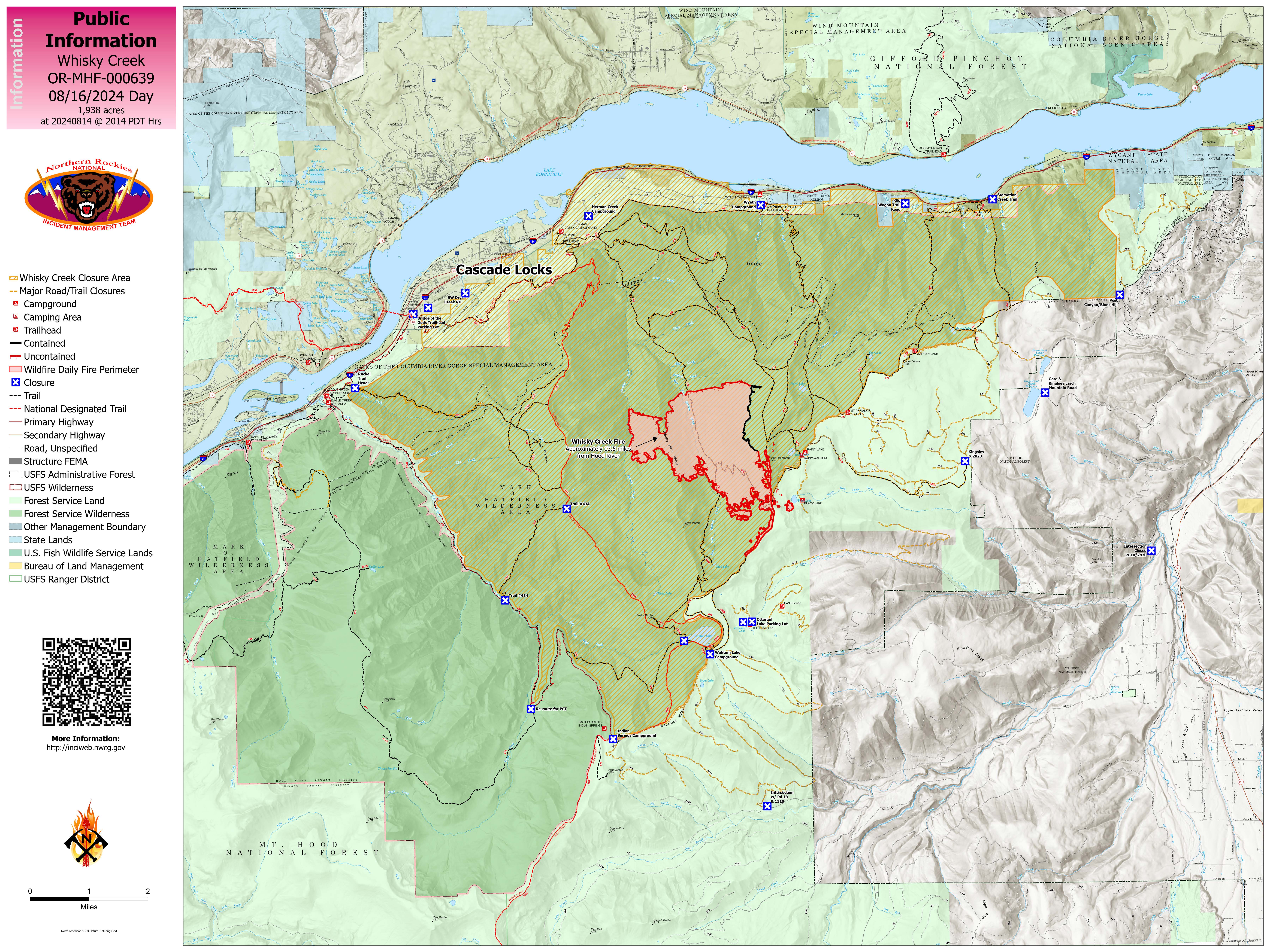 Whisky Creek Fire Public Information Map, 8/16/24
