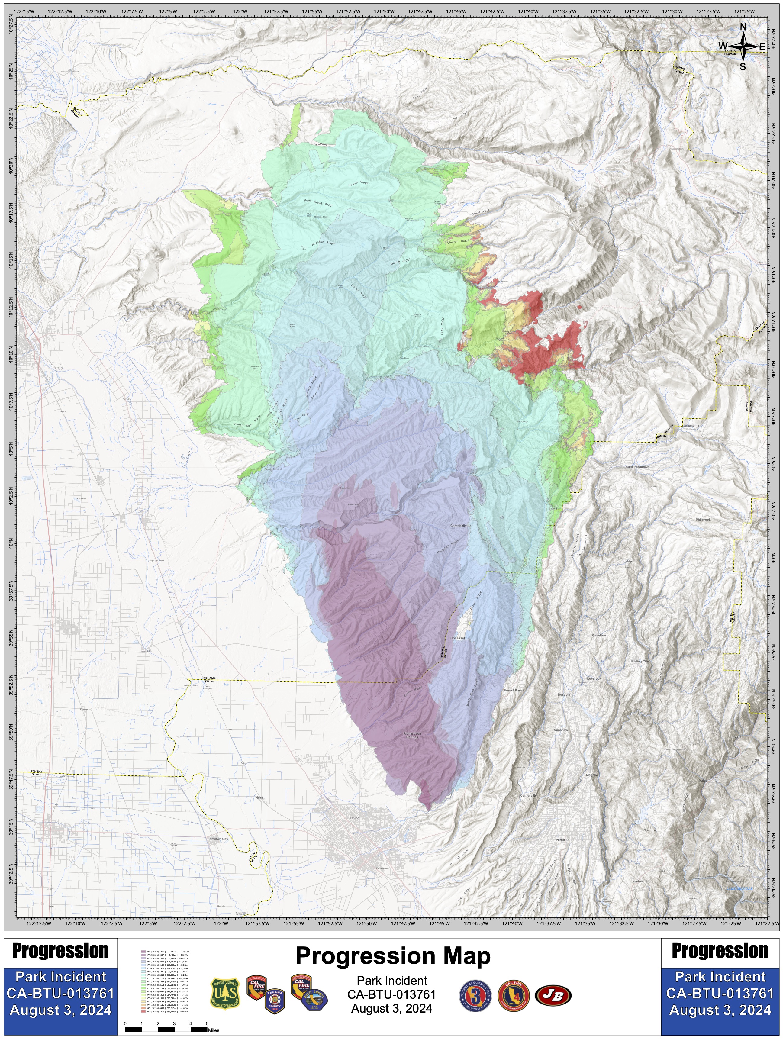 Park Fire-Progression Map