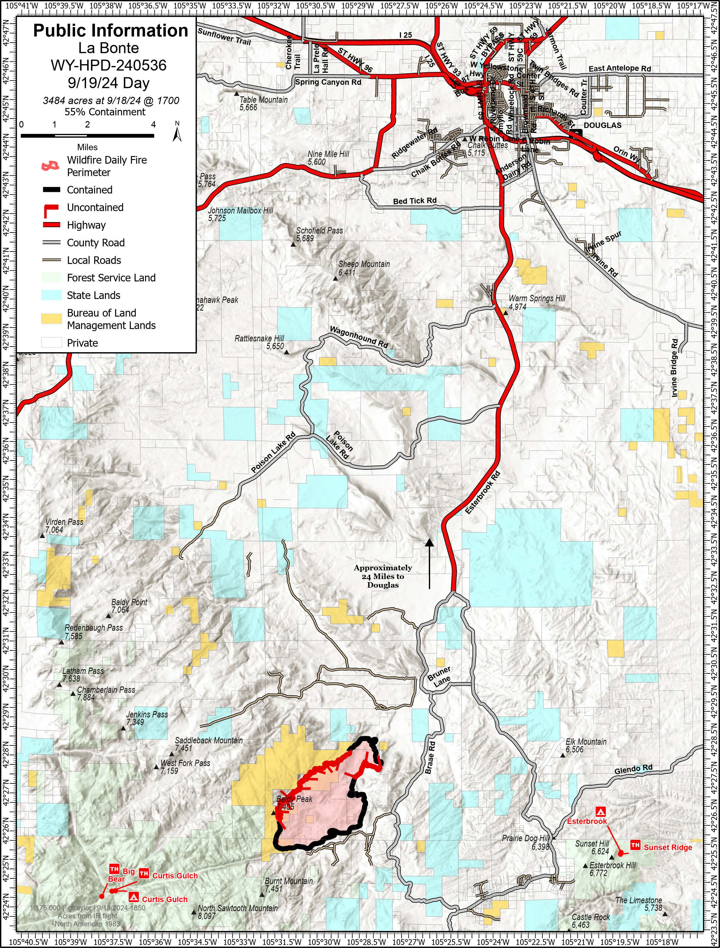 

						La Bonte Fire Public Information Map 9/19/24
			