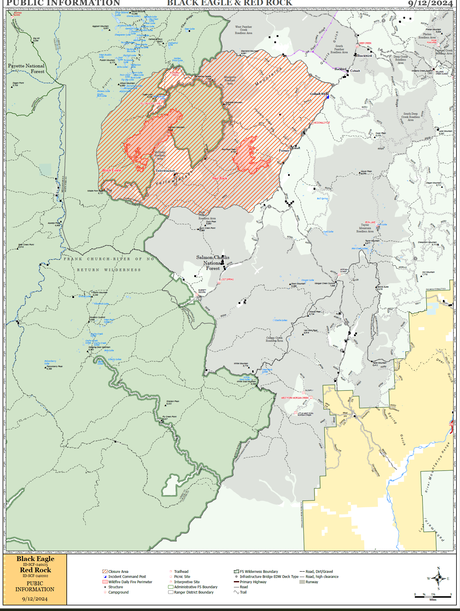 

						Map of Black Eagle and Red Rock Fire
			