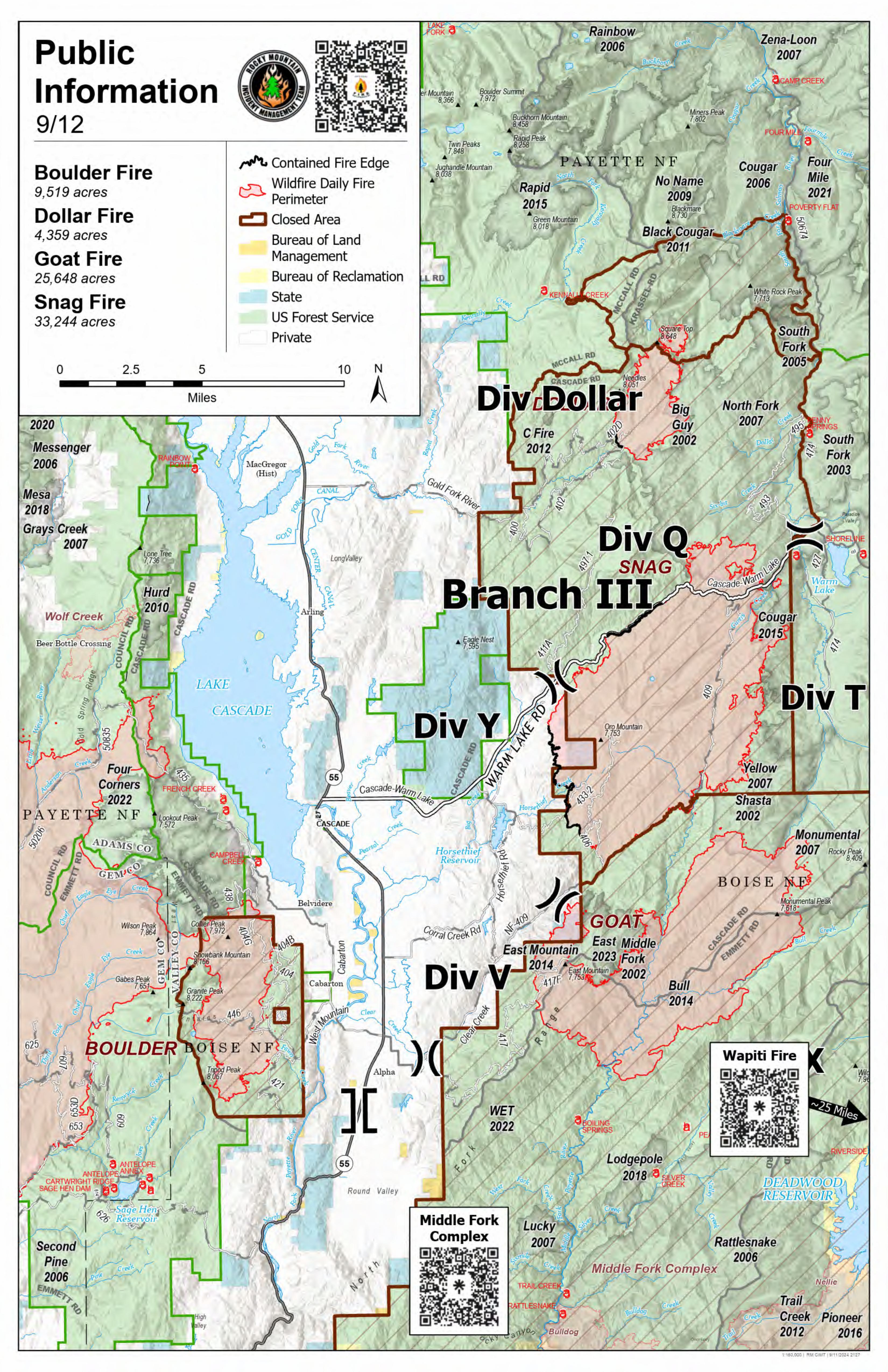 West Mountain Fires Map  September 12, 2024