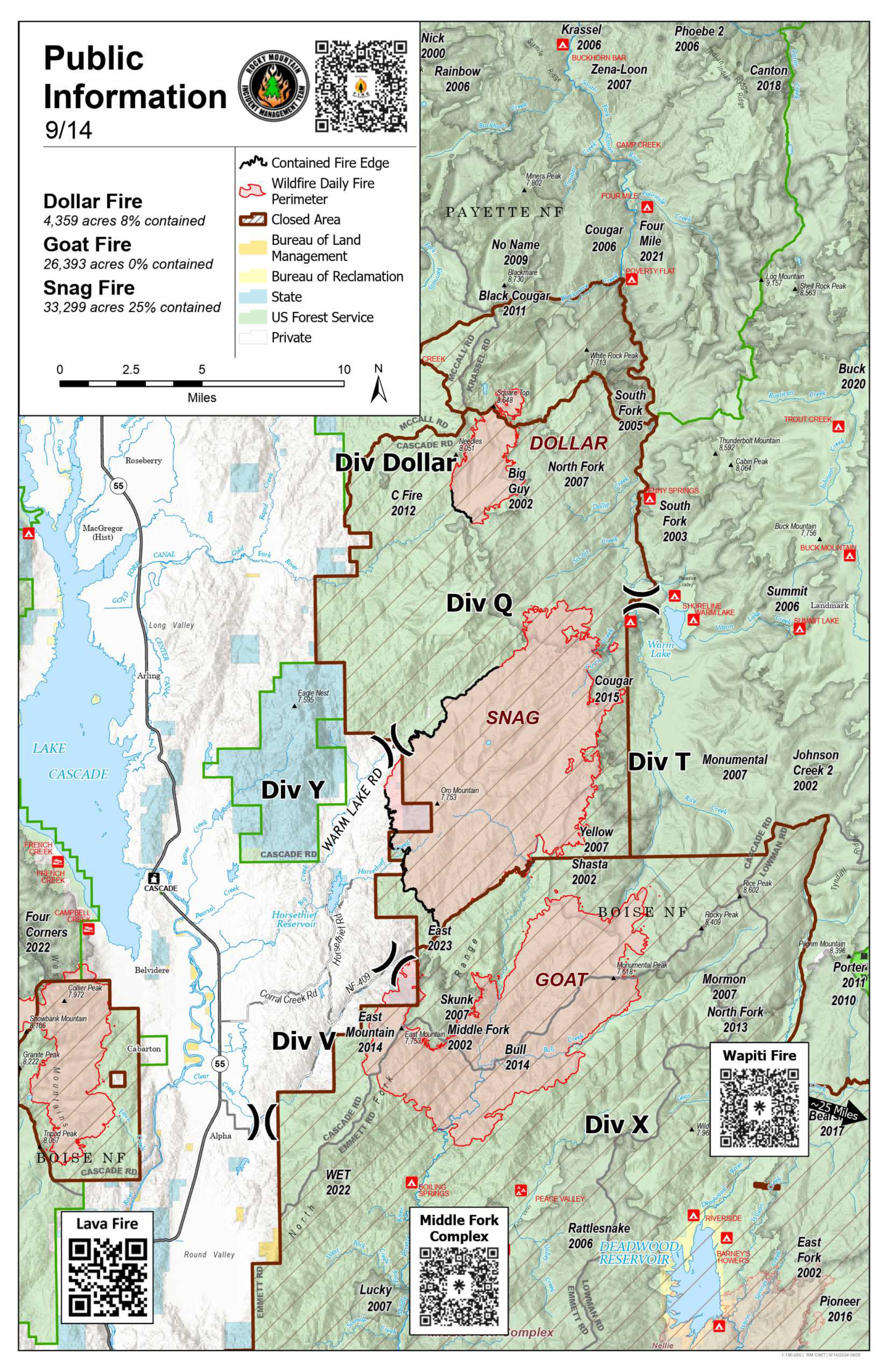 West Mountain Fire Map September 14, 2024