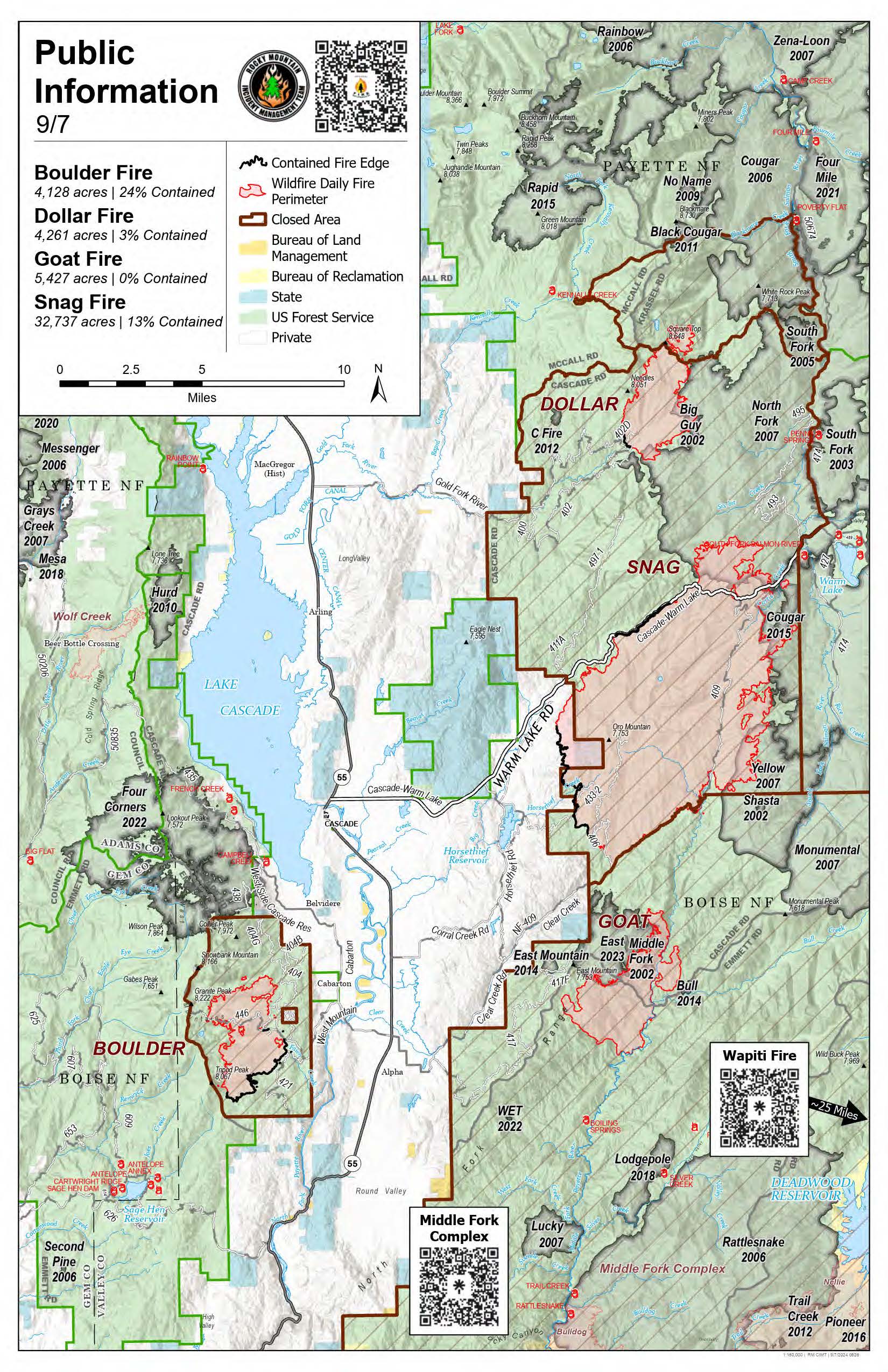 West Mountain Fire Perimeter - Sept. 7, 2024