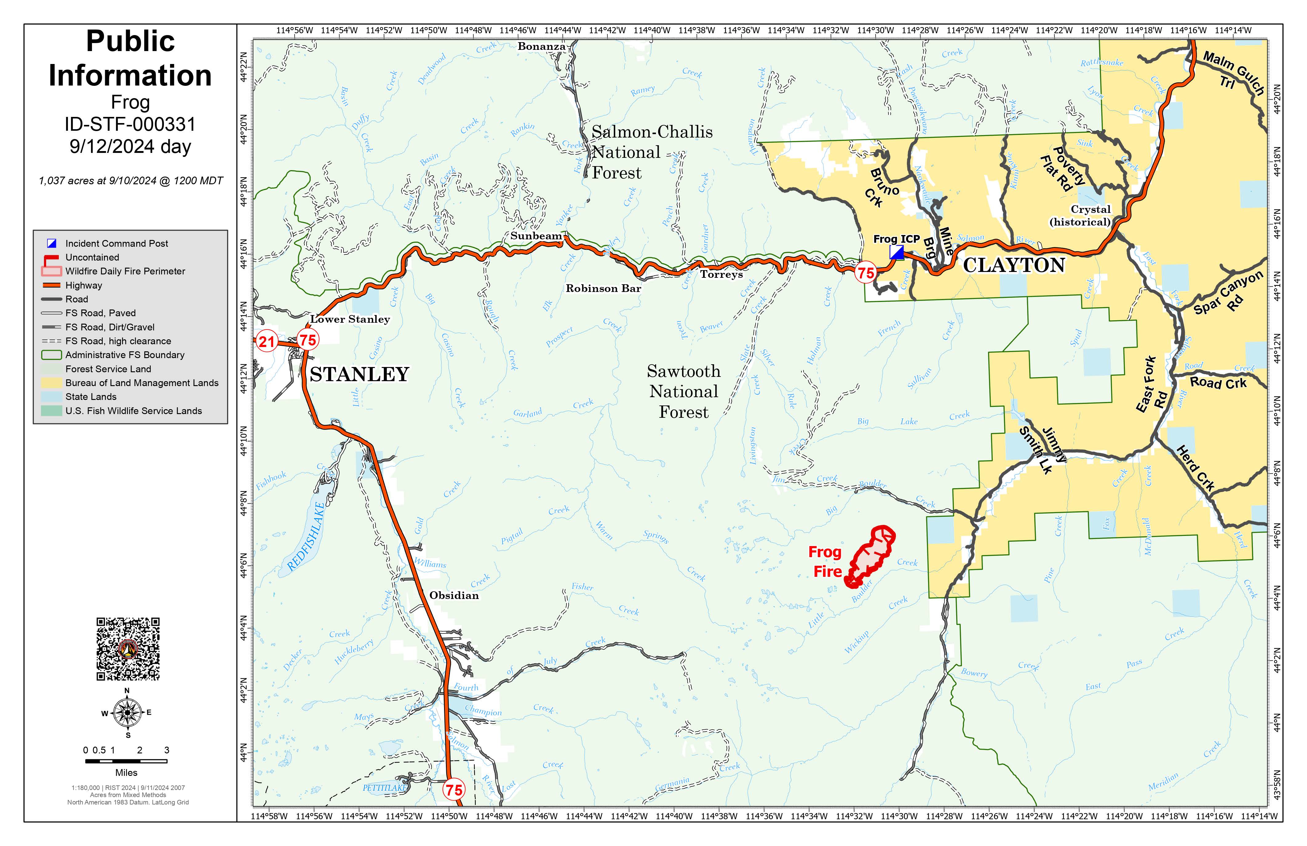 

						Frog Fire Perimeter, Sept. 12, 2024
			