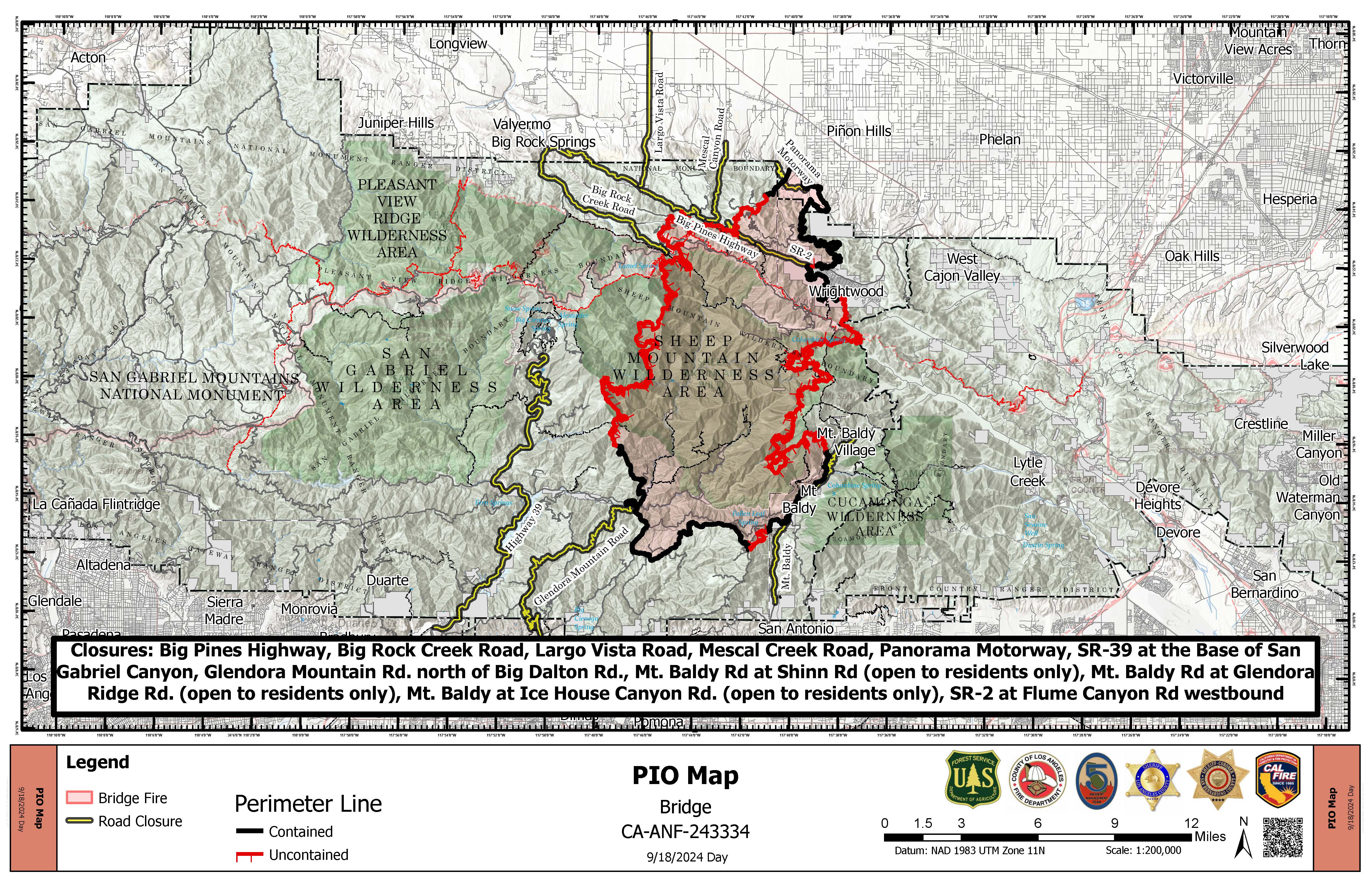 




Bridge Fire Public Information Map, Sept. 18


