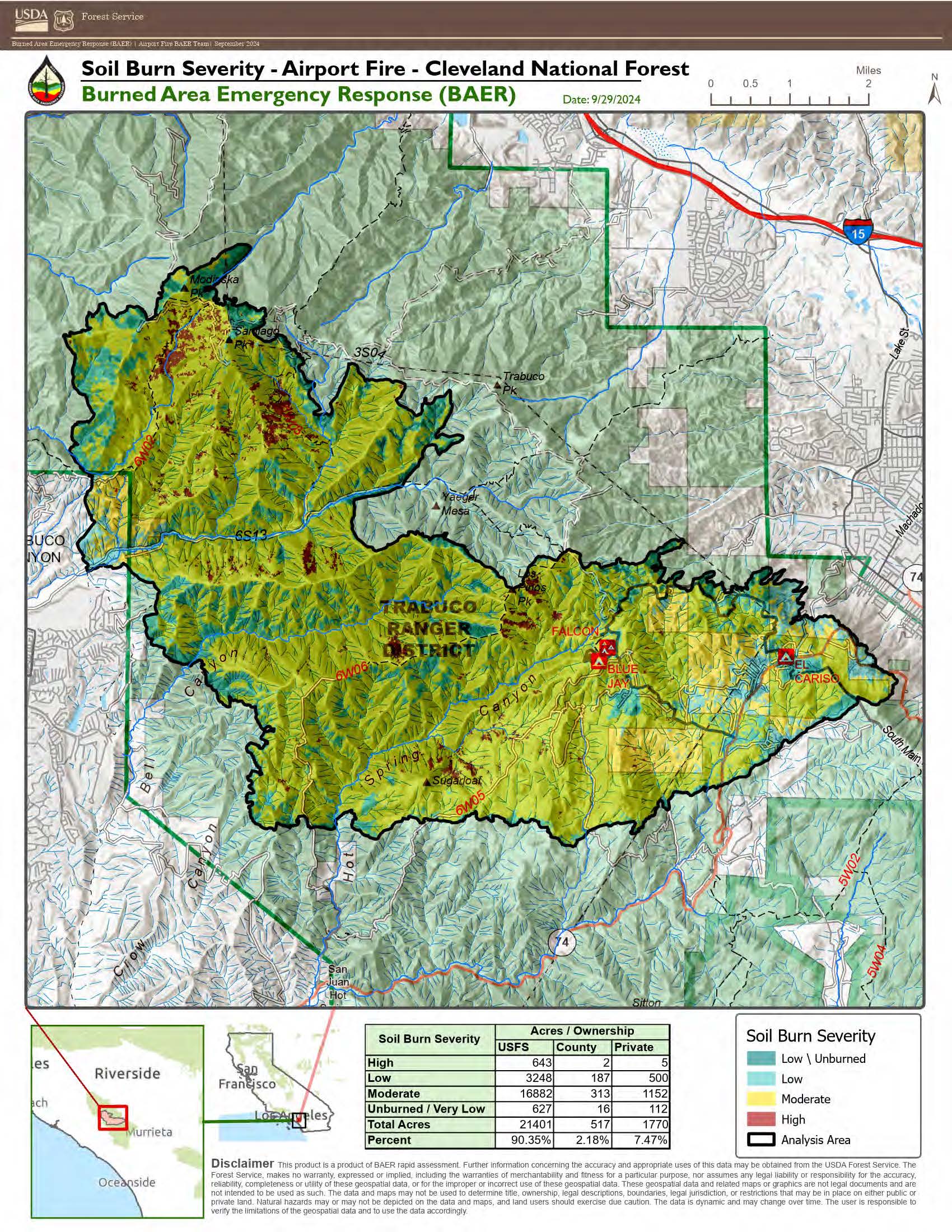 Cabdf Southern California Postfire Baer 2024 Incident Maps | InciWeb