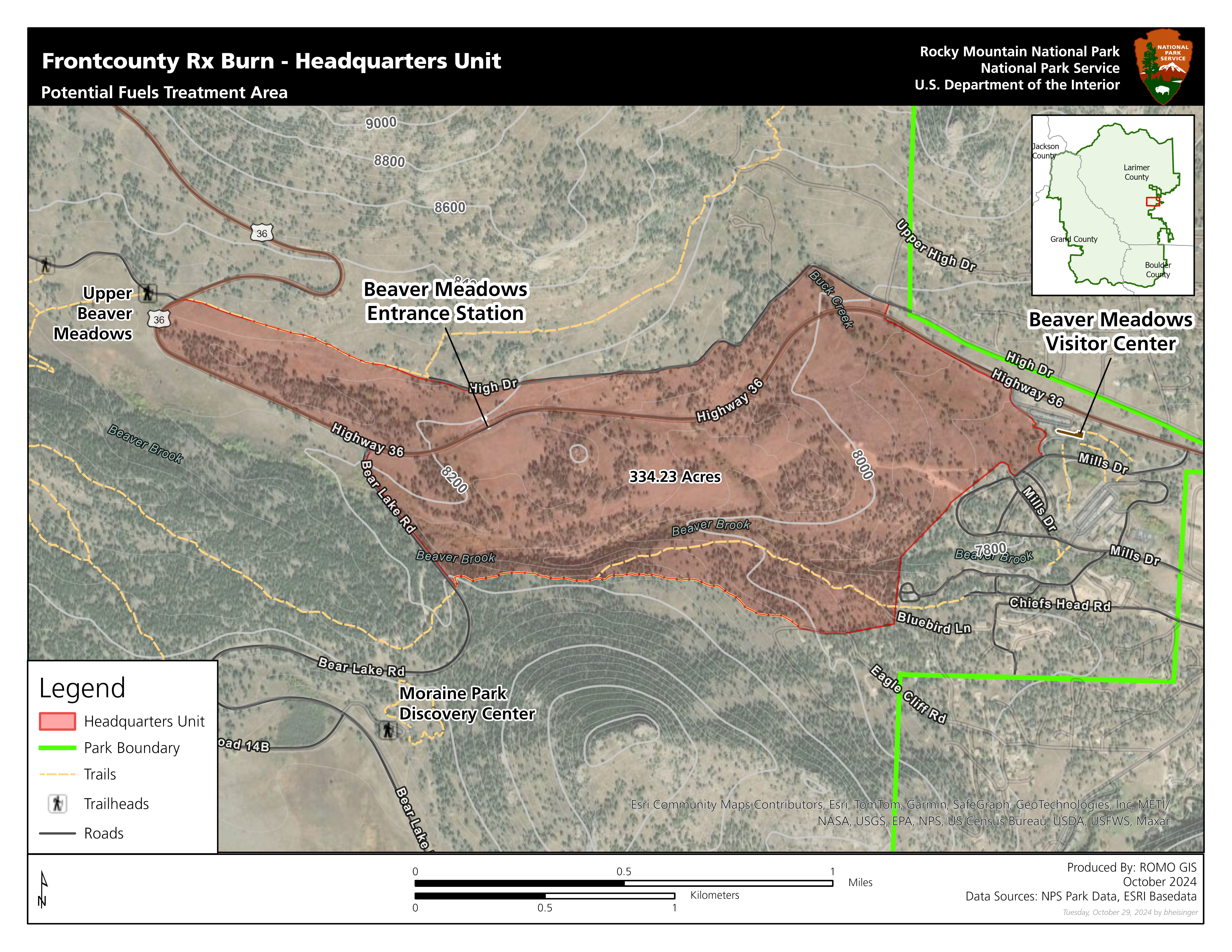 

						Front Country Prescribed Fire Headquarters Unit Map
			