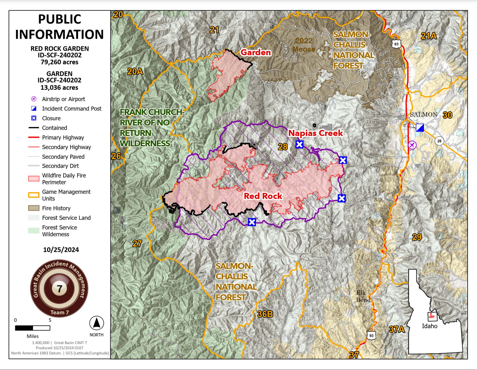 

						Garden and Red Rock Fire Map October 25
			